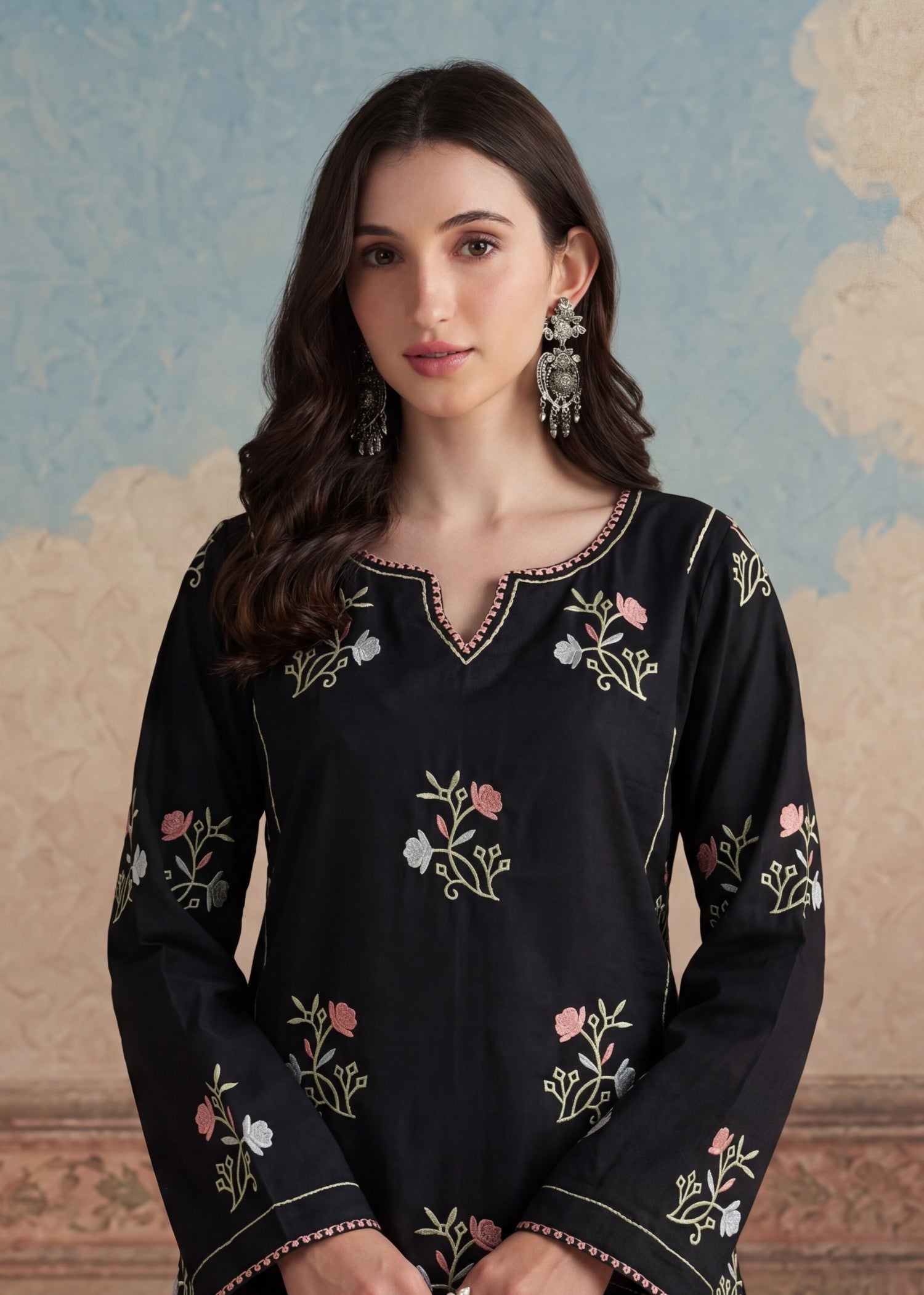 lawn Sharara in Black