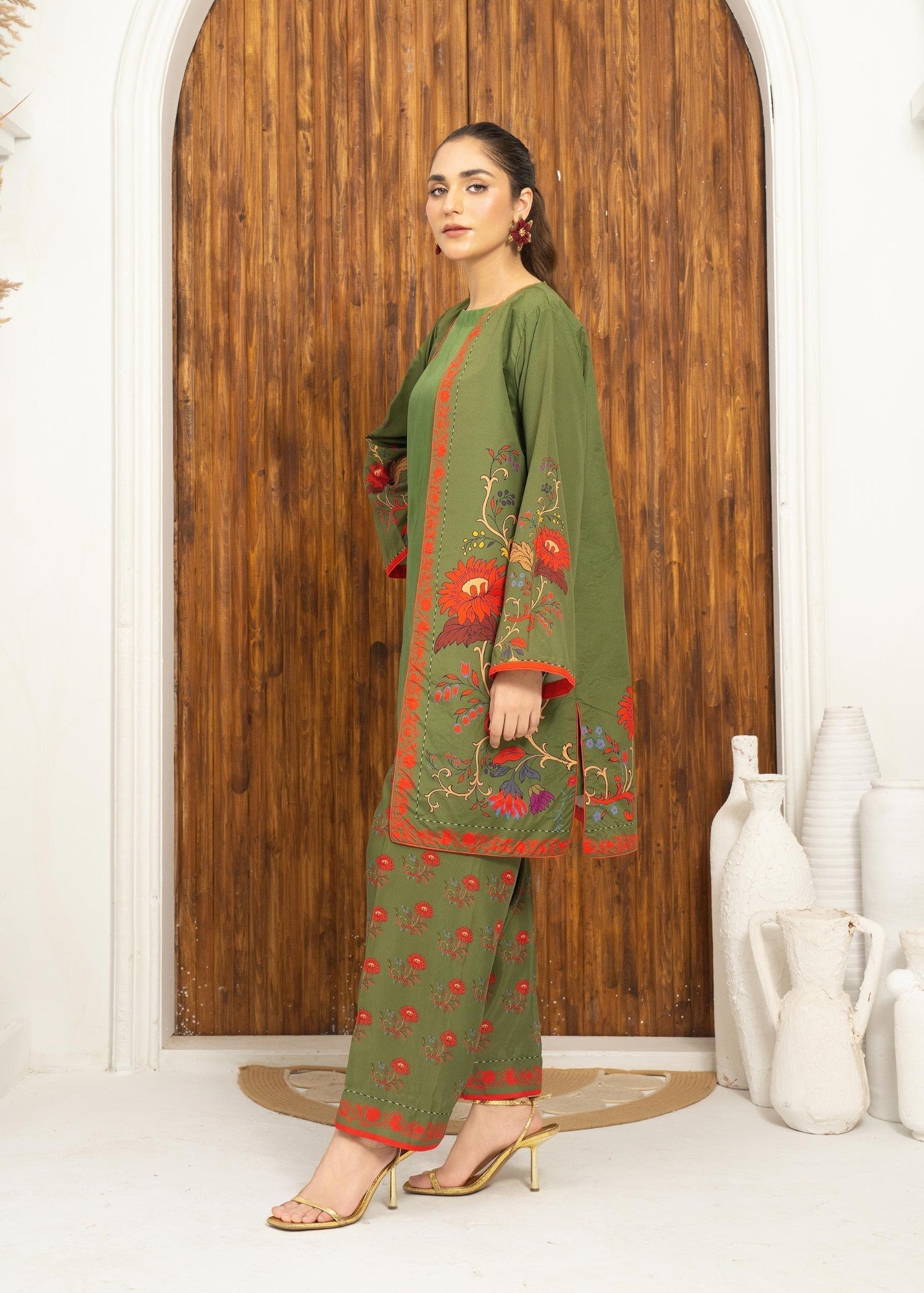 lawn Gown in Green