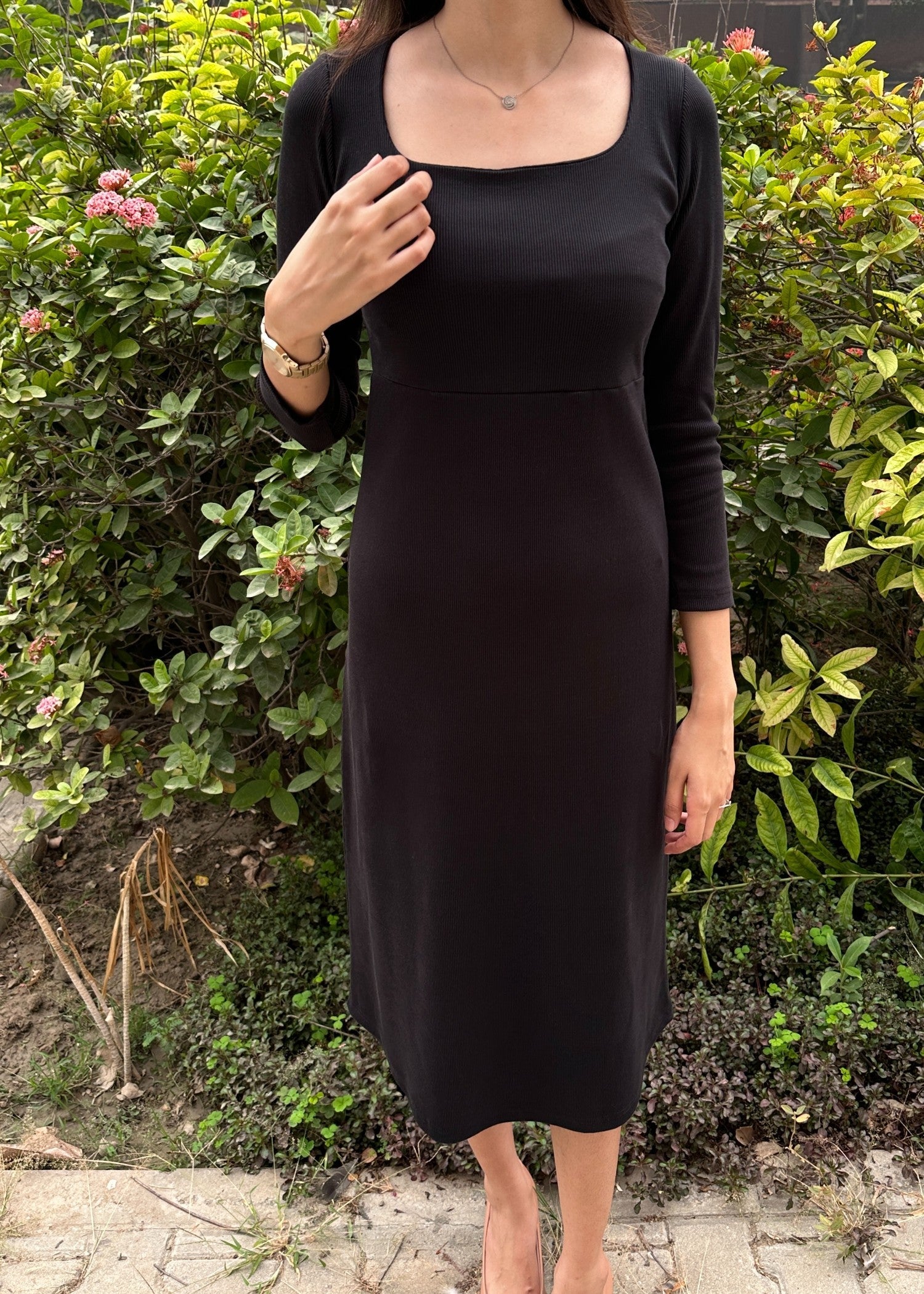 cotton viscose Dress in Black
