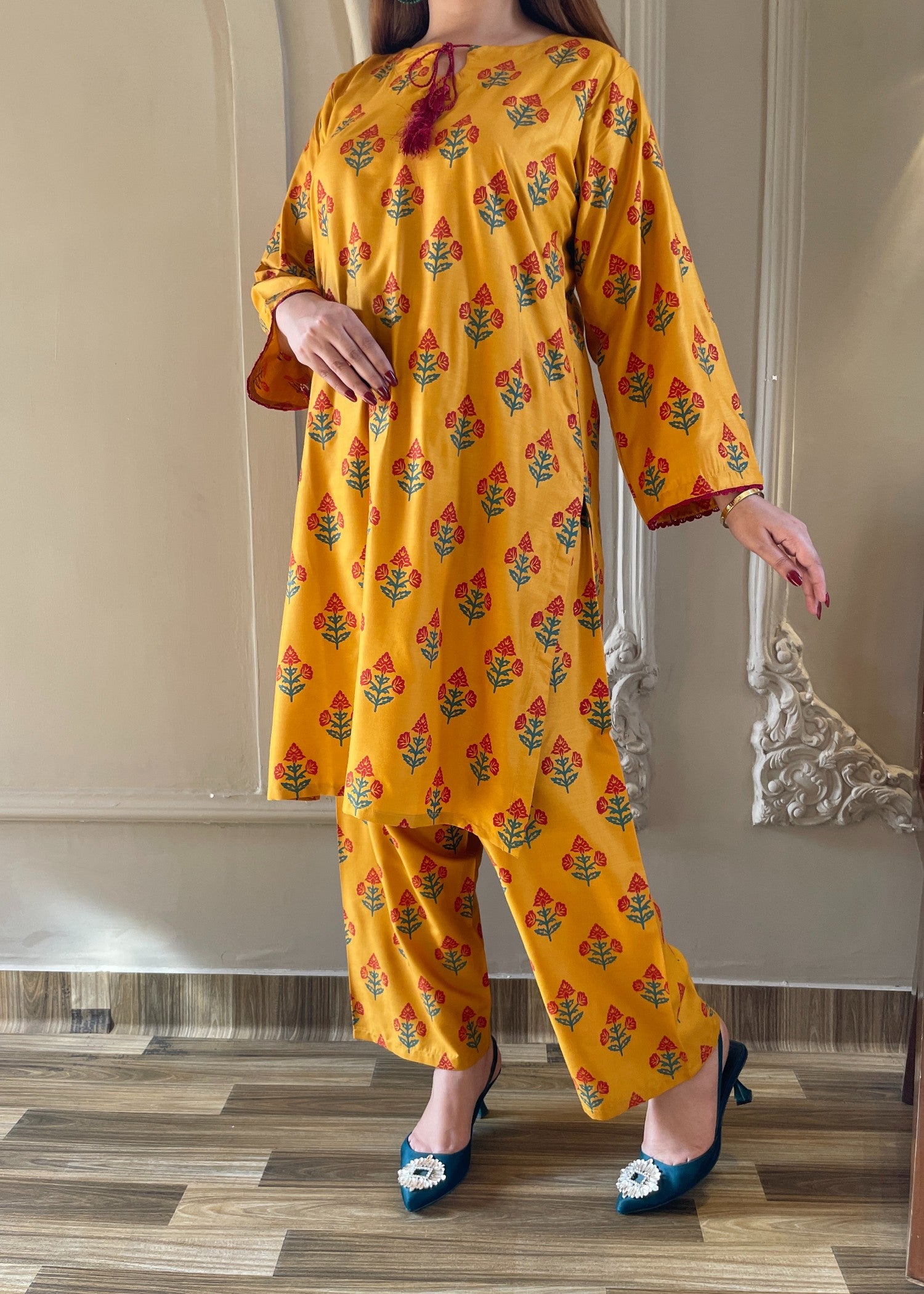 arabic lawn Co Ord Sets in Honey