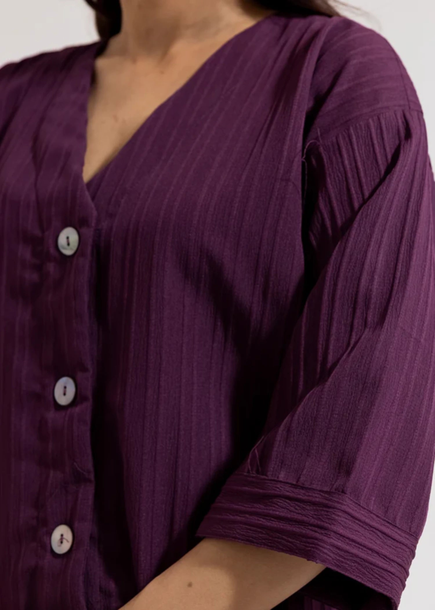 seersucker Top in Purple