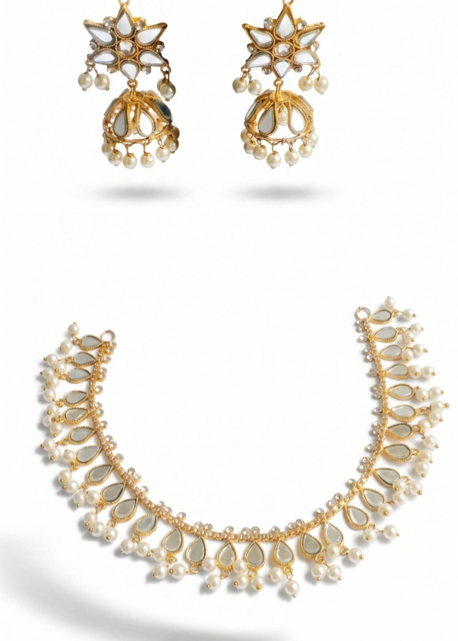 Jewelry Set in Off-white Color by - Trendy Women Jewelry Set RPW7070