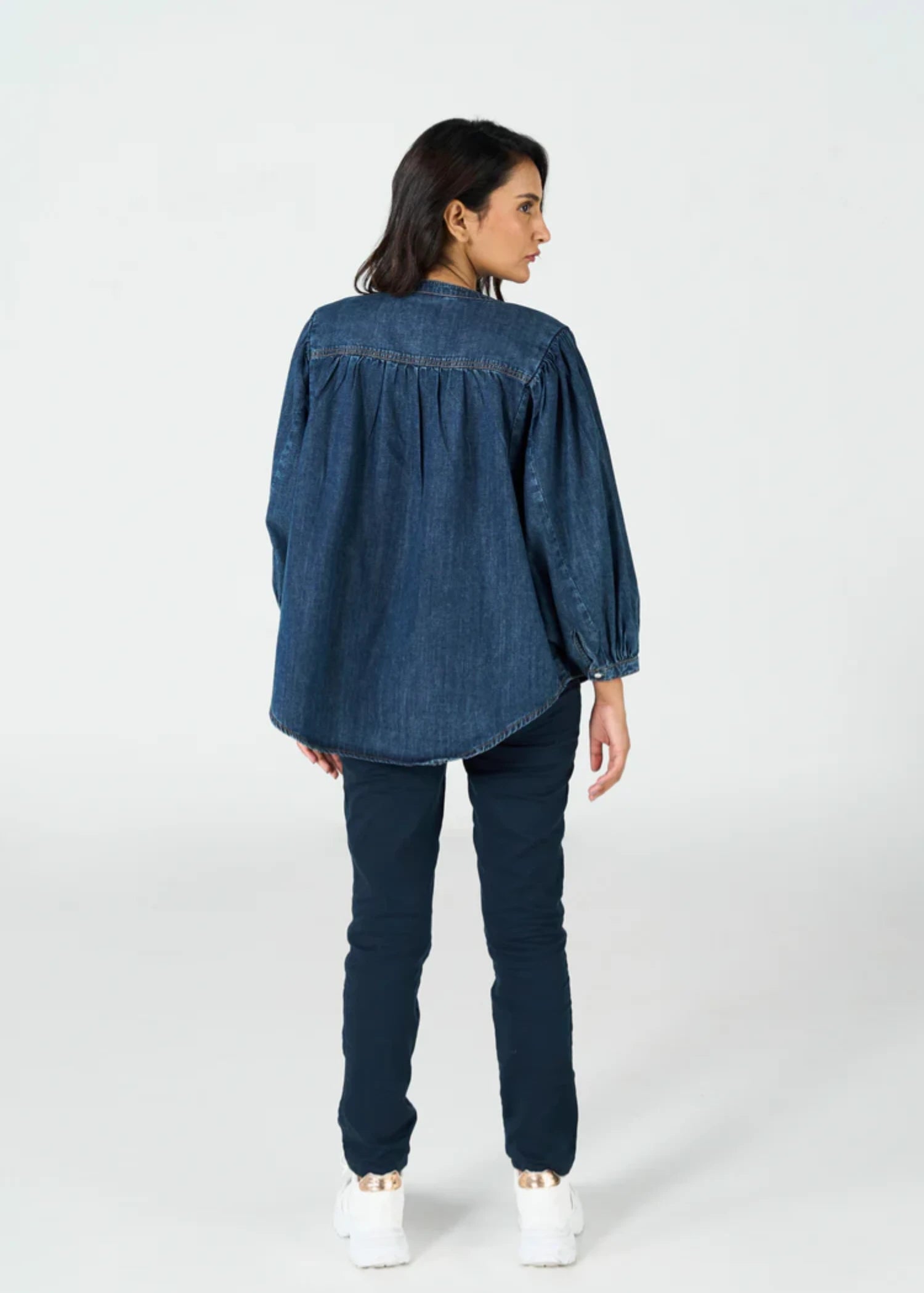 twill cotton Top in Blue