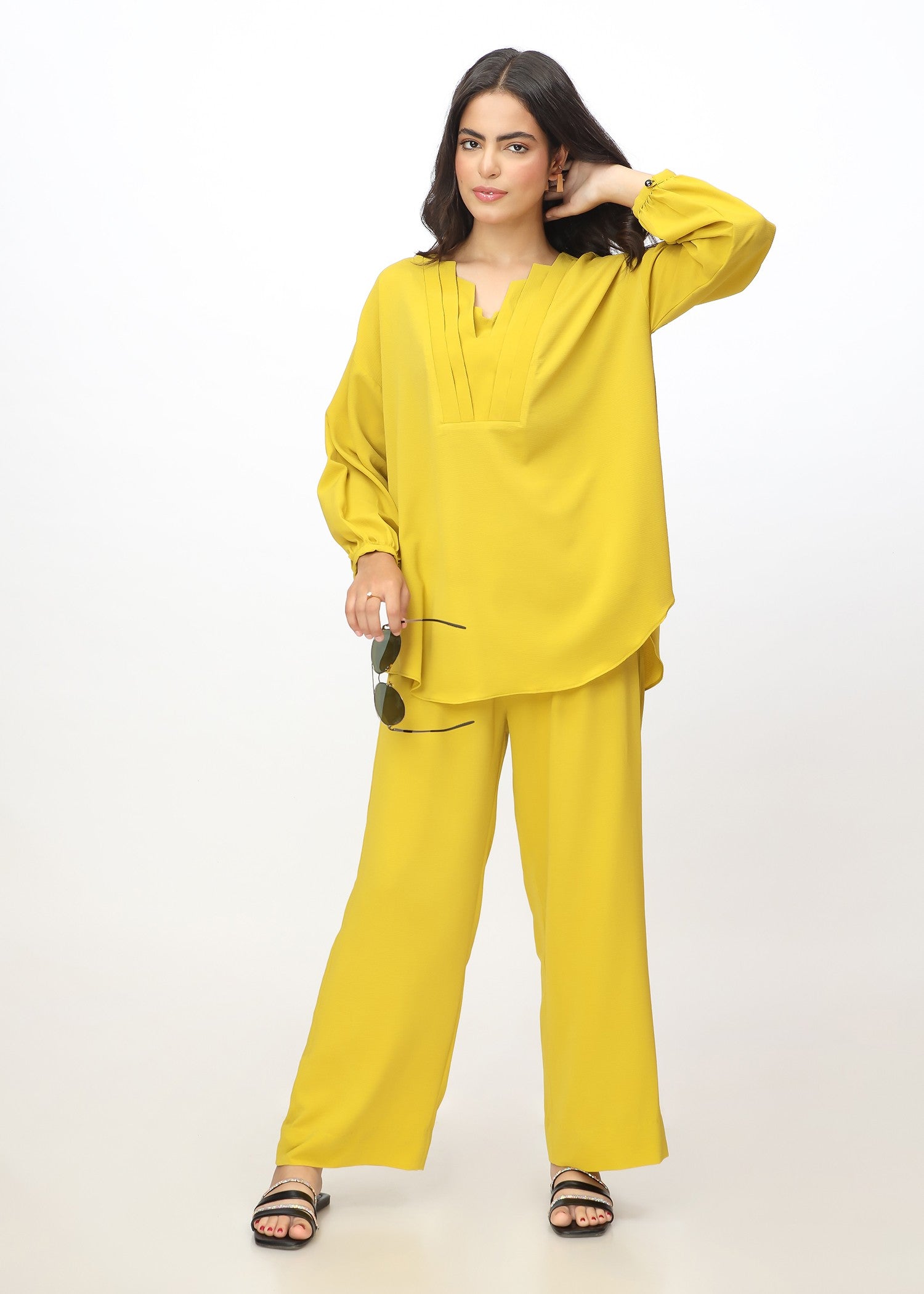georgette Co Ord Sets in Key lime