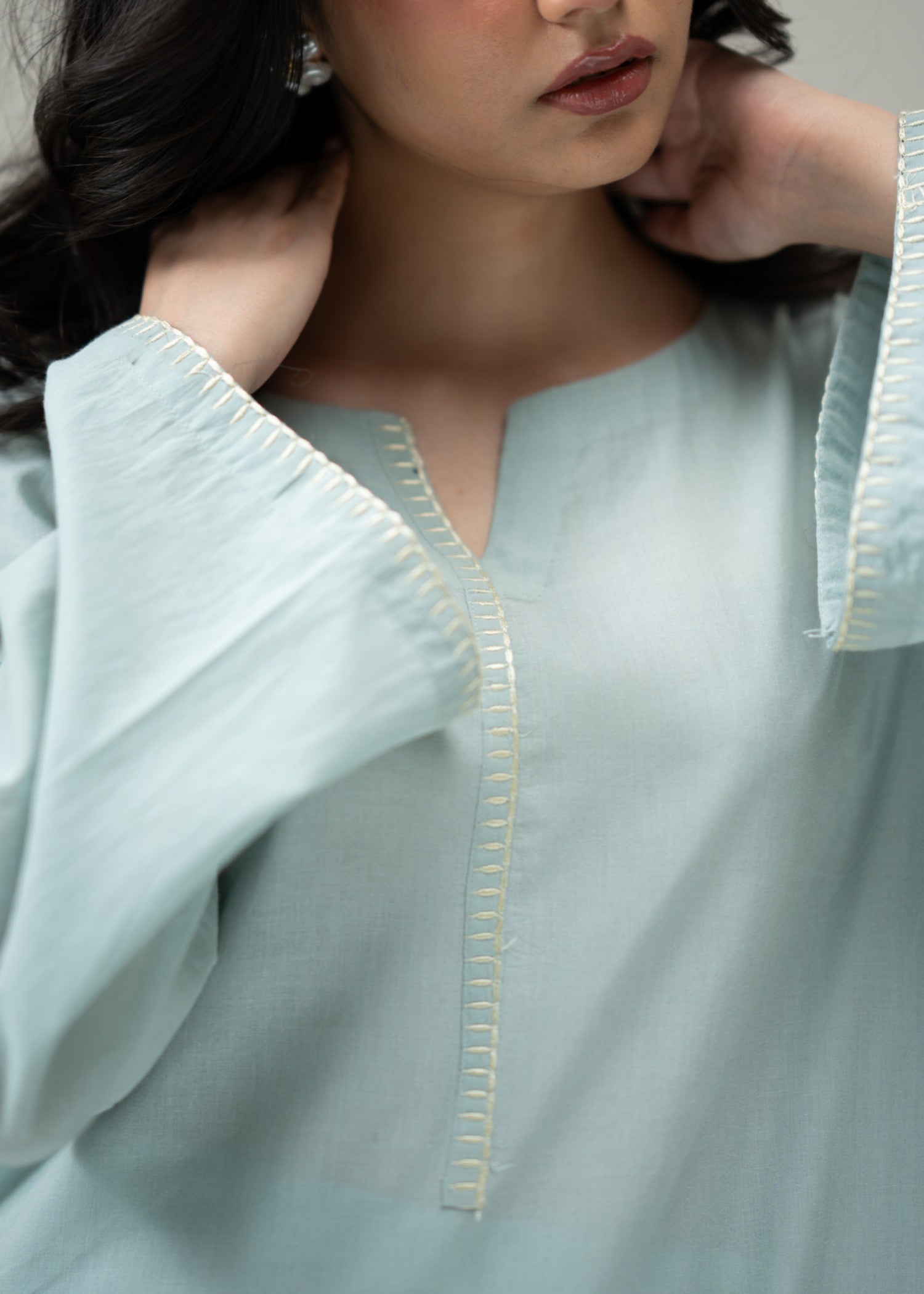 pure cotton Co Ord Sets in Light blue