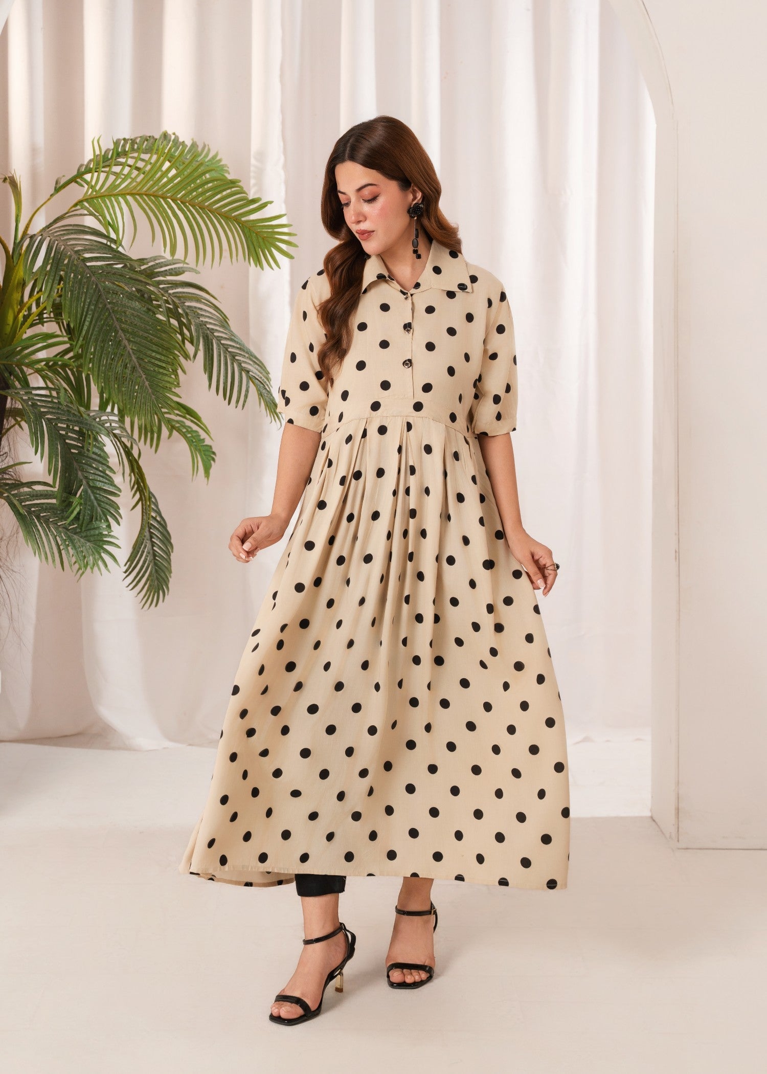 linen Maxi in Khaki brown