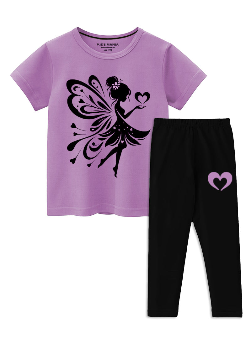 cotton jersey T Shirt in Purple heart