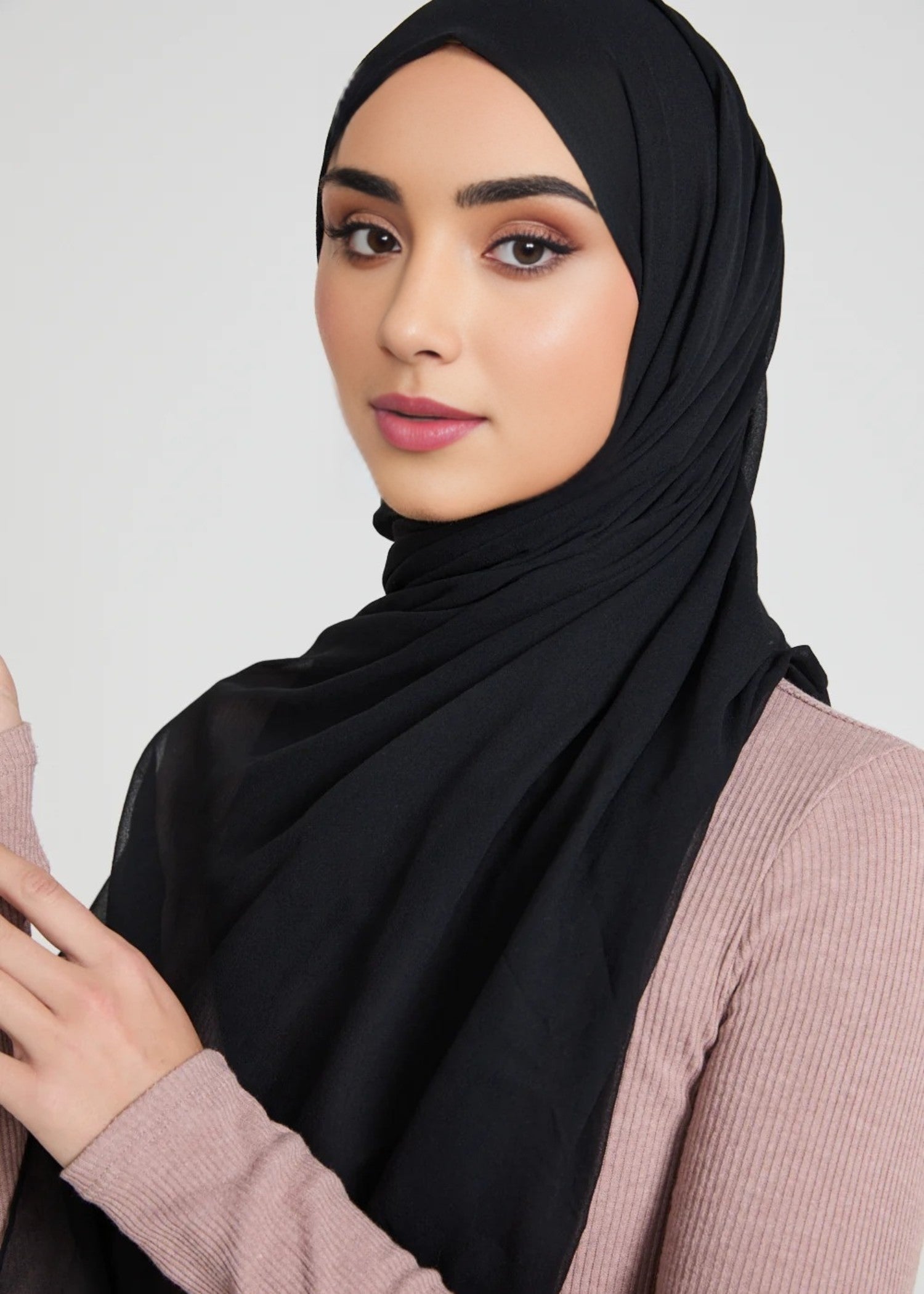 chiffon Hijab in Black