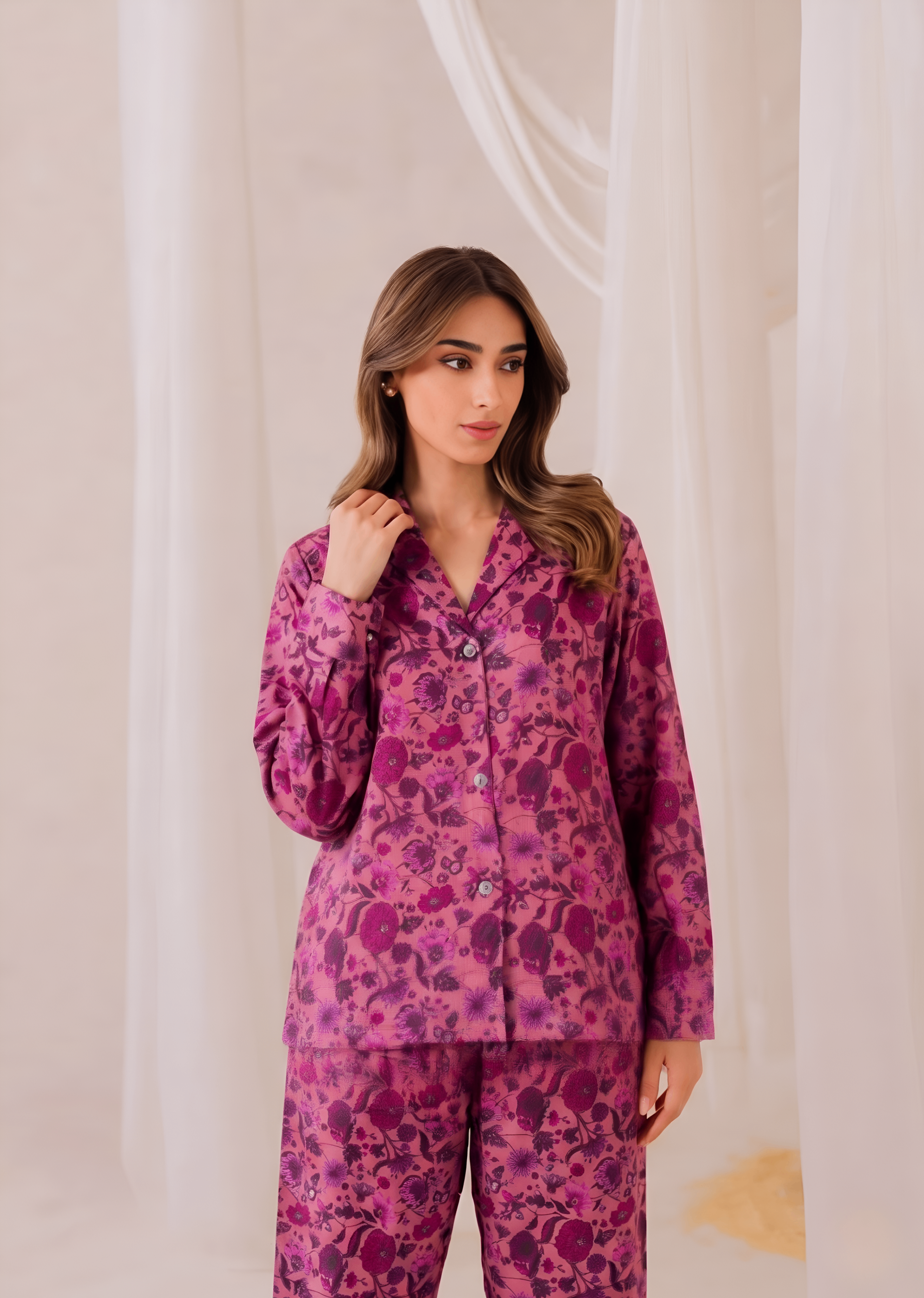 linen Co Ord Sets in Magenta