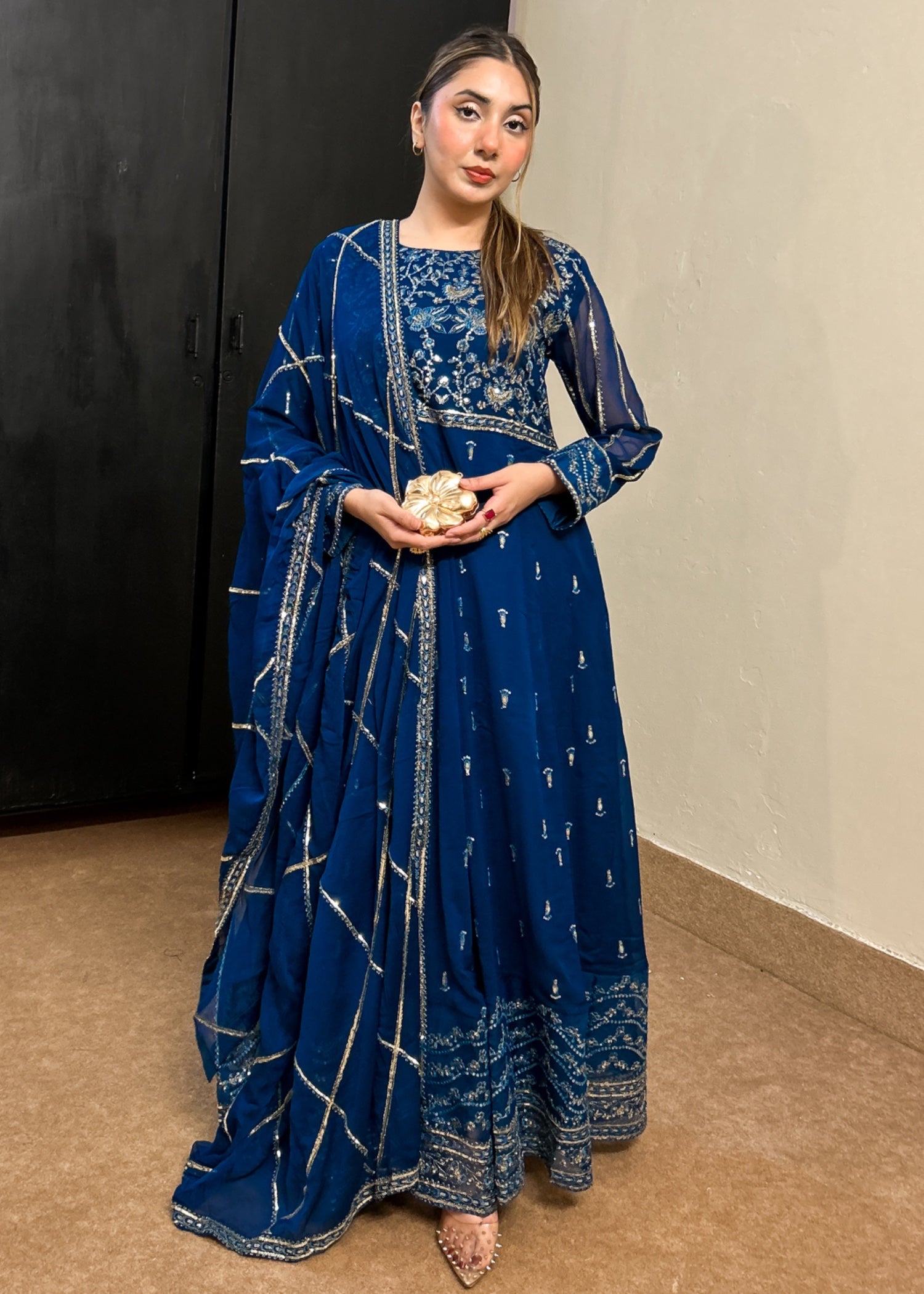 chiffon Maxi in Cobalt blue