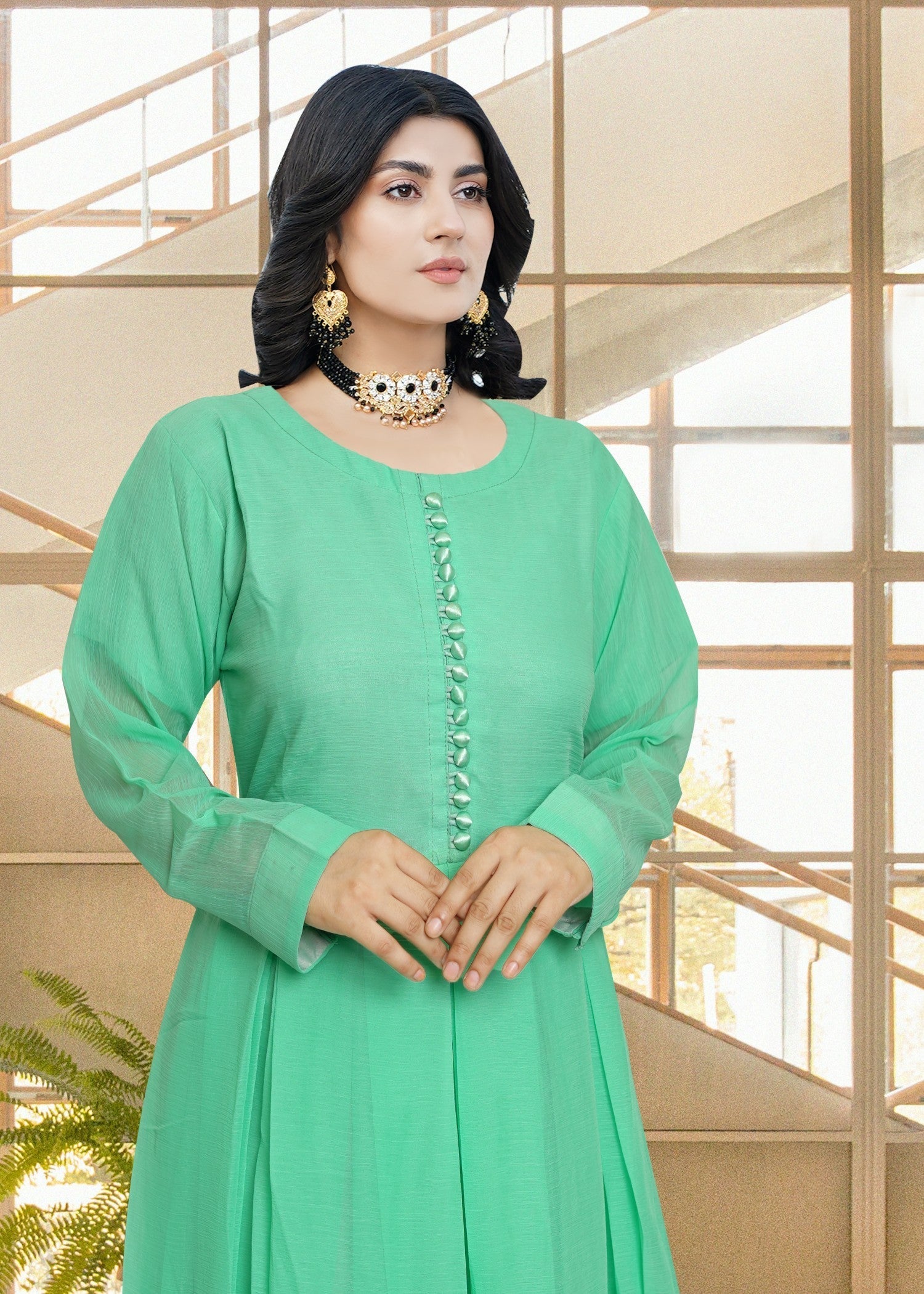chiffon Maxi in Aquamarine