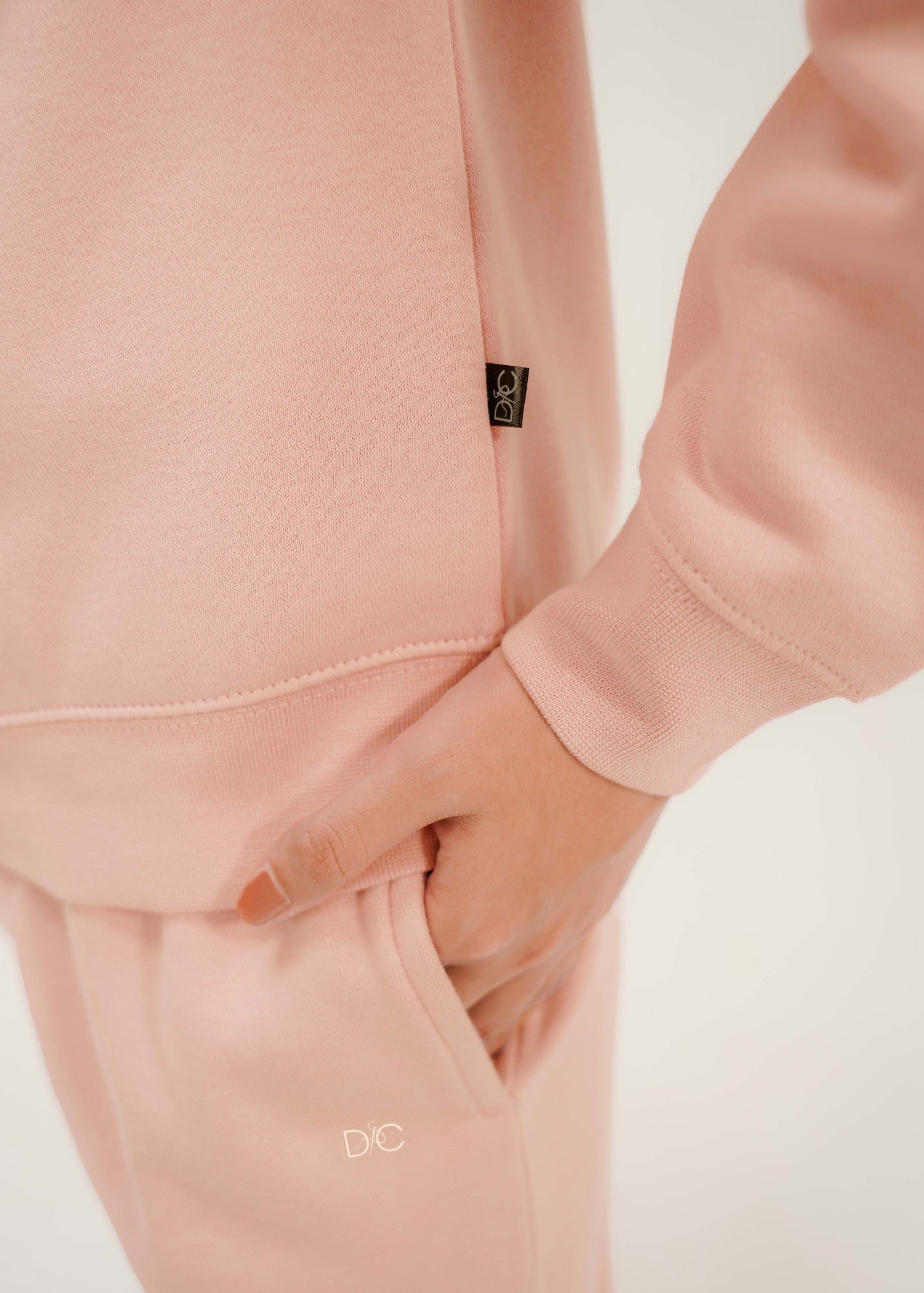 fleece Sweatshirt in Pale pink