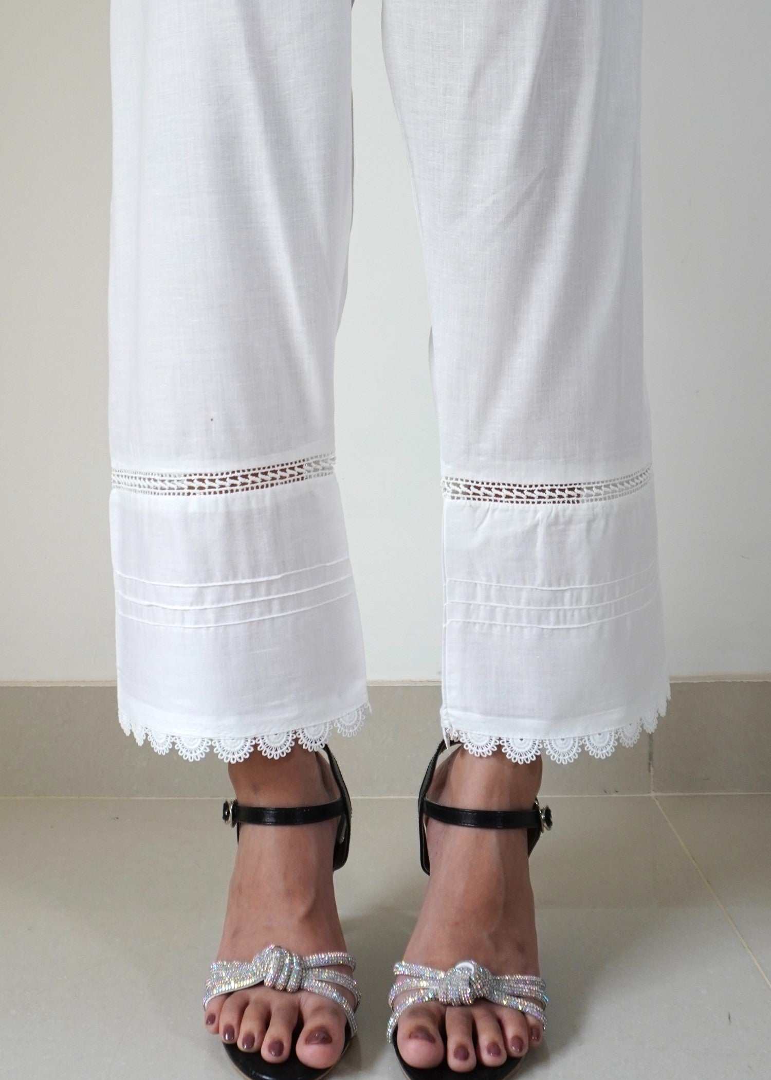cotton Trousers in Eggshell