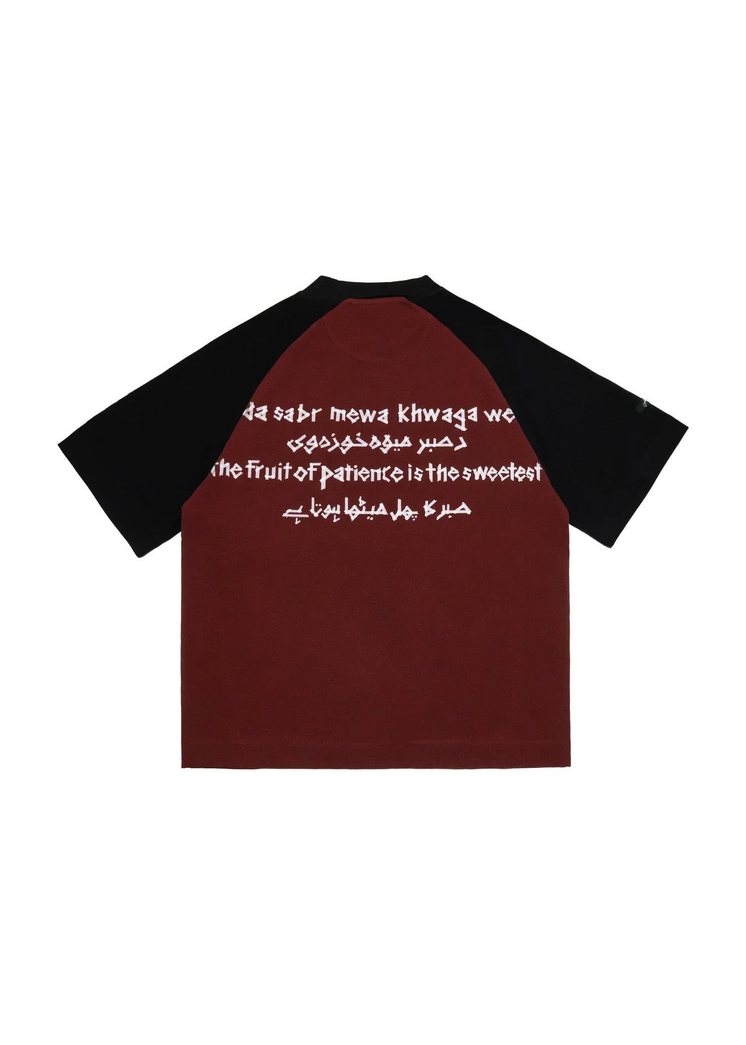 cotton T Shirt in Black, maroon