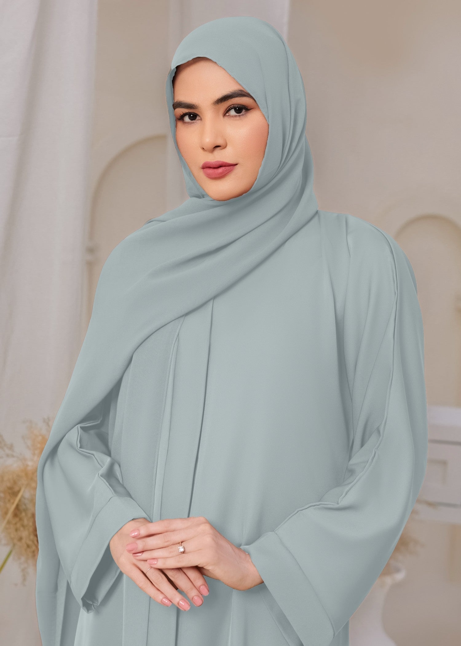 nidha Abaya in Light blue