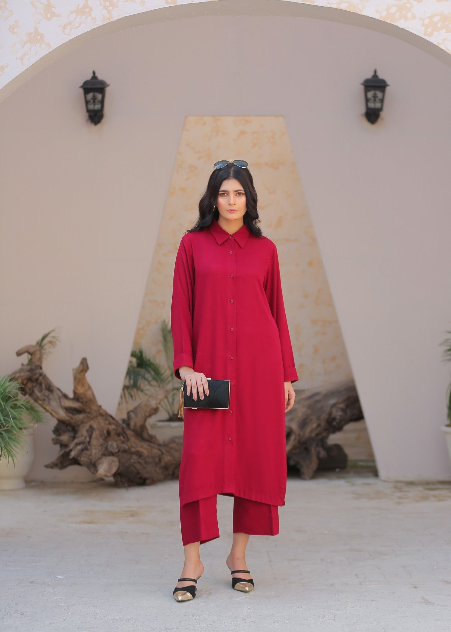 marina Co ord Sets in Maroon