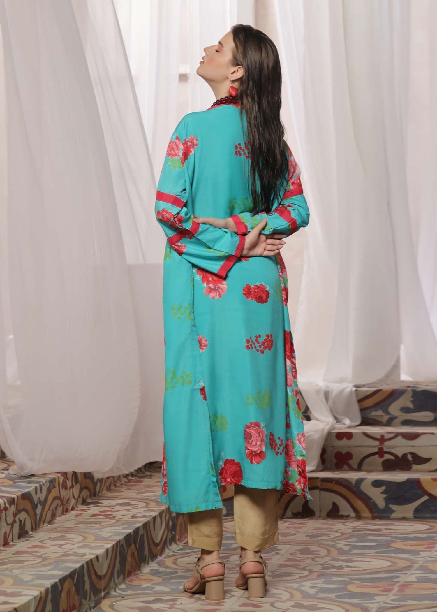 silk Gown in Electric blue