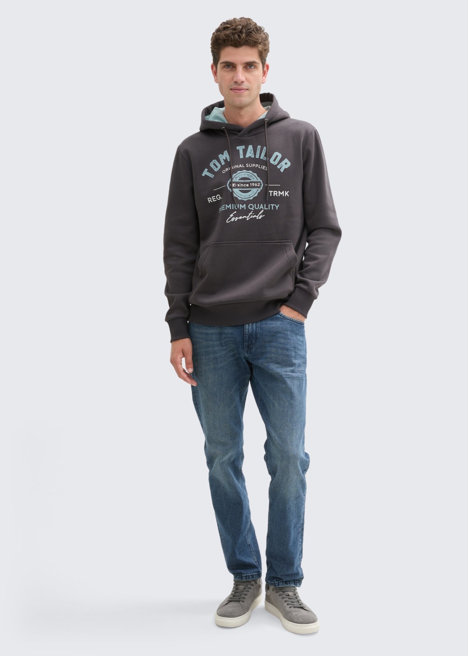 fleece Hoodie in Dark grey