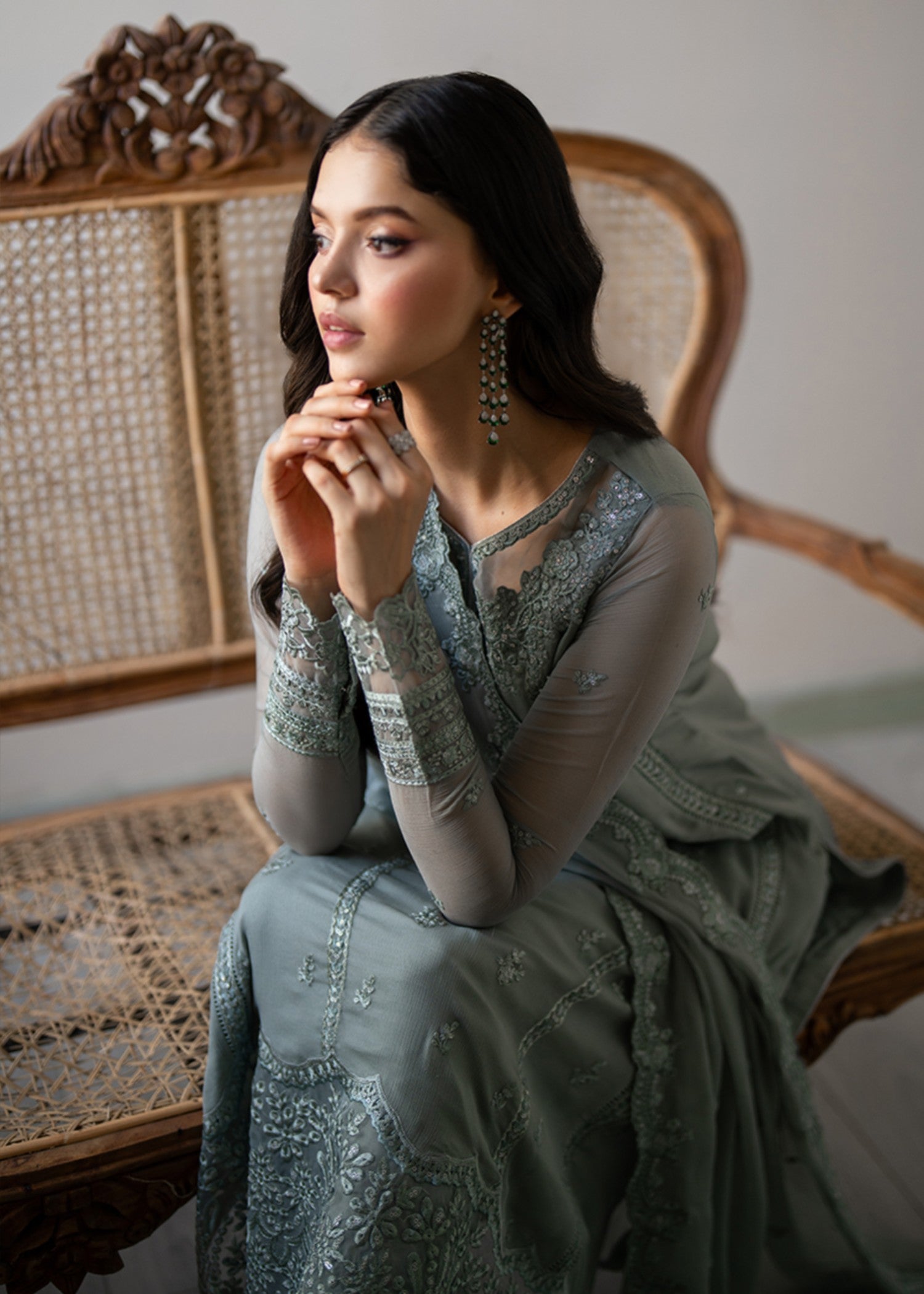 chiffon Unstitched in Pastel green