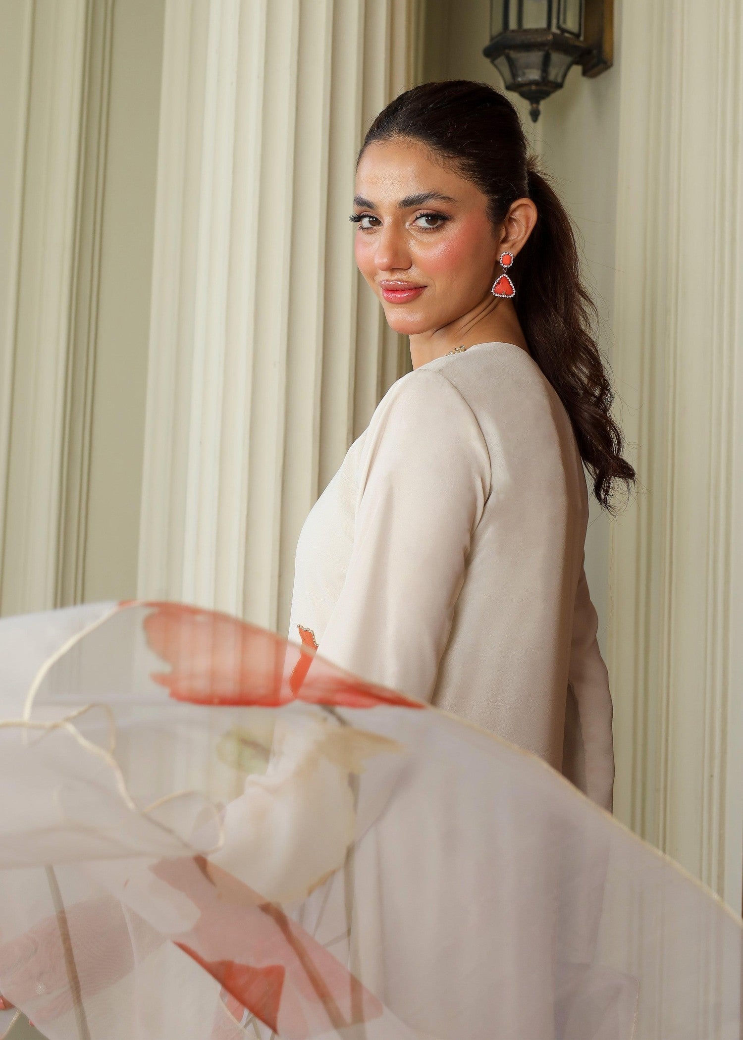 crepe Maxi in White
