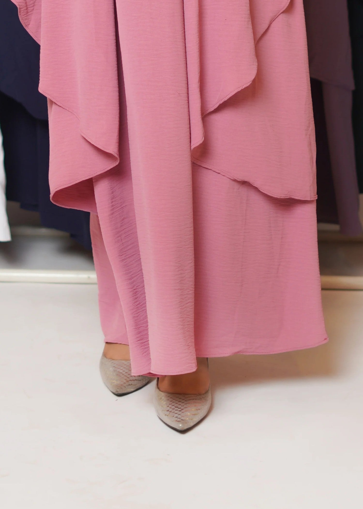 polyester Abaya in Pink