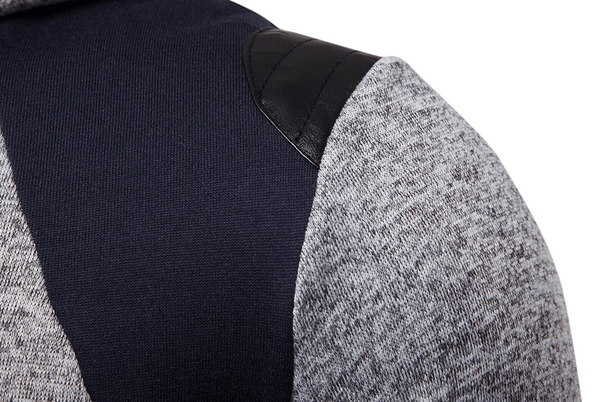 New Style Men'S Sweater Creative Splicing Sleeve Casual Hooded Men'S Sweater