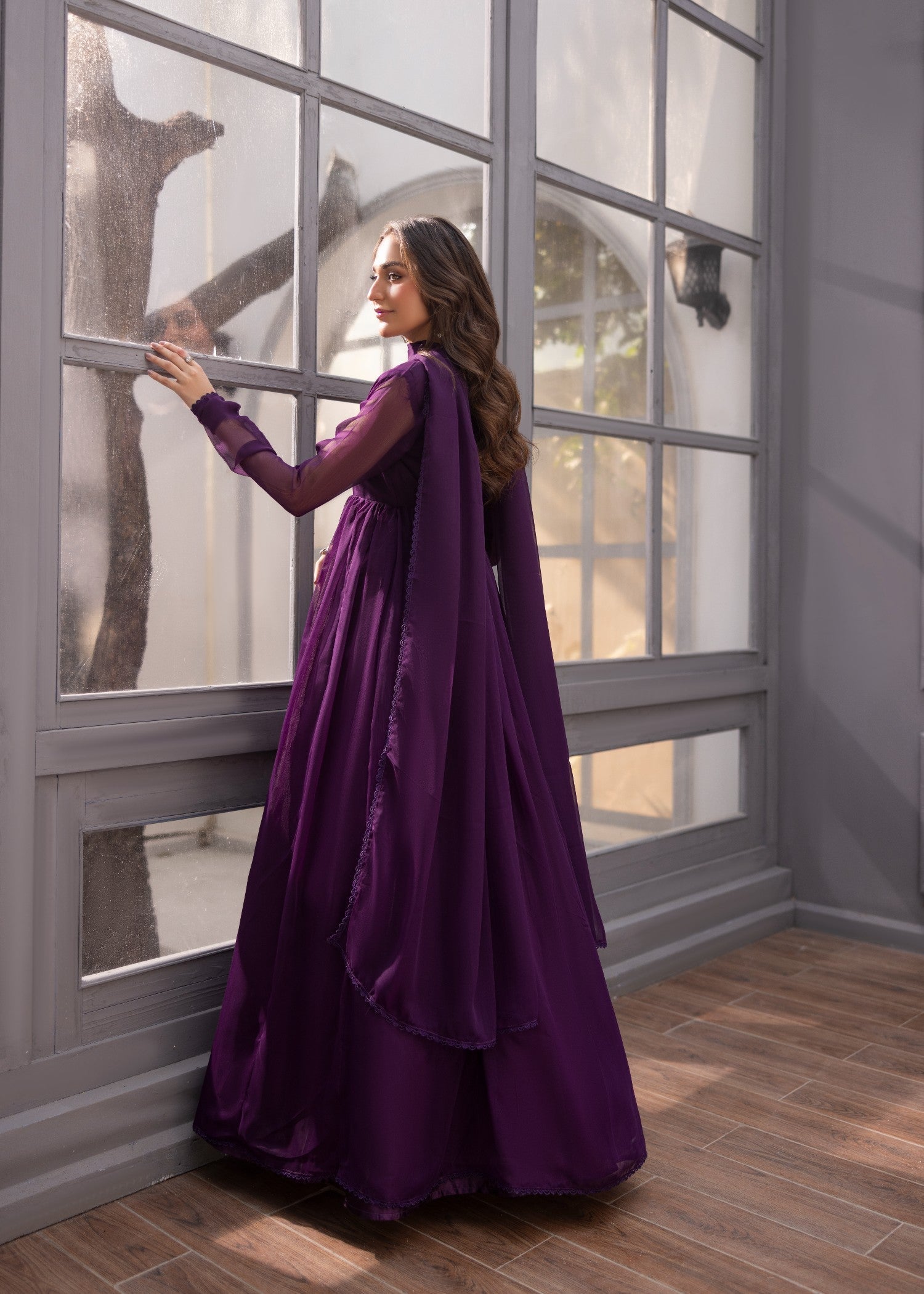 crinkle Maxi in Purple