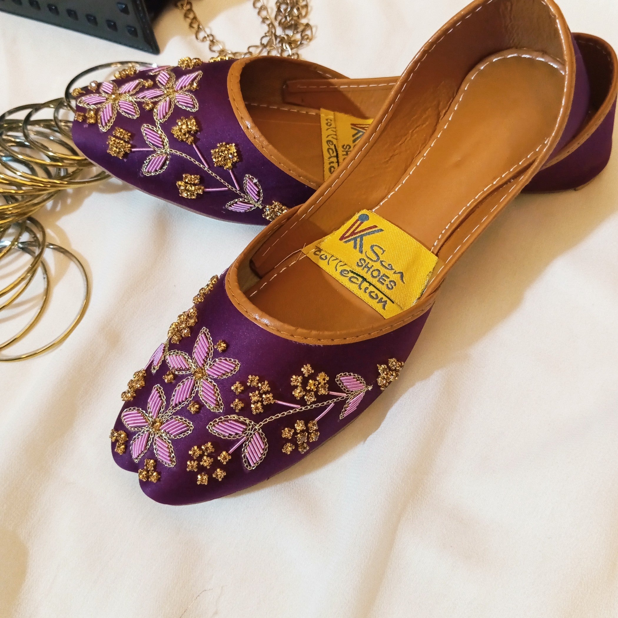 Khussa in Purple by - High Quality Women Khussa JCY0158