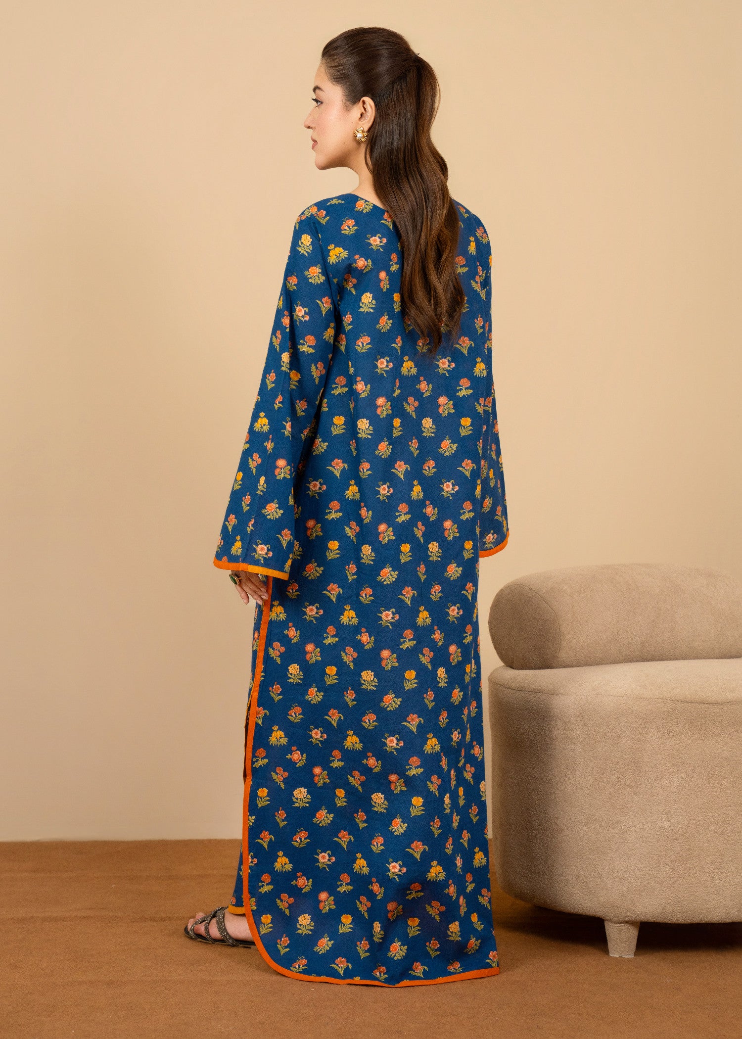 lawn Kaftan in Blue
