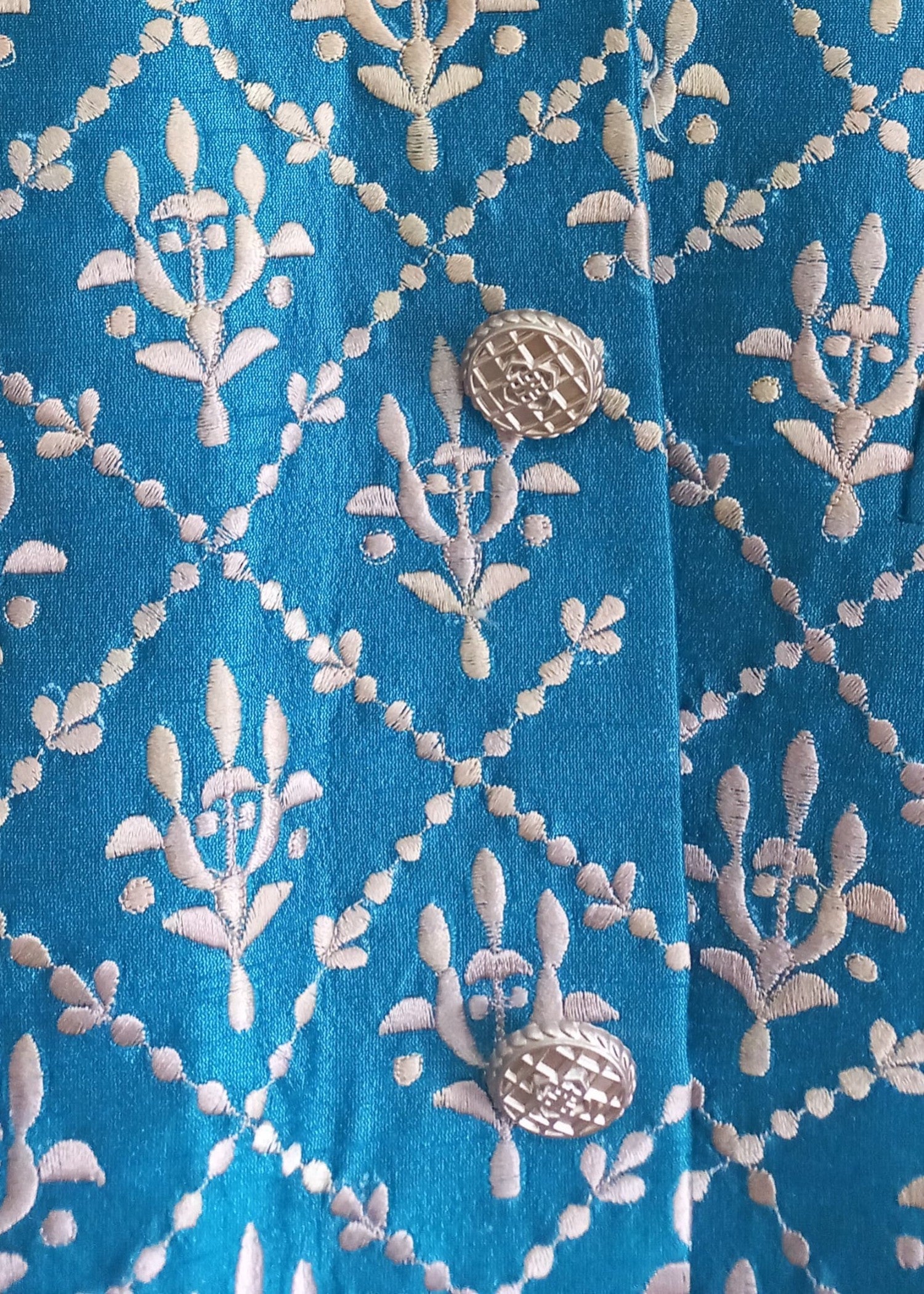 silk Prince Coat in Ocean blue