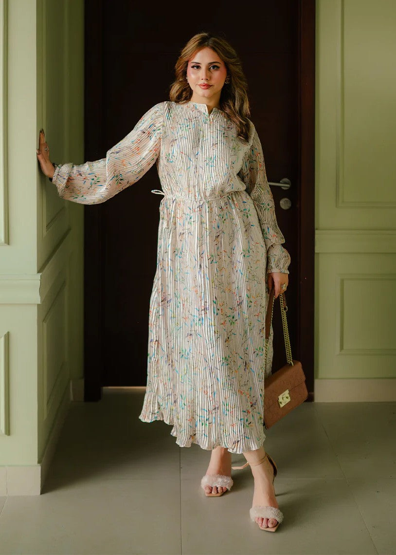 silk Dress in Beige