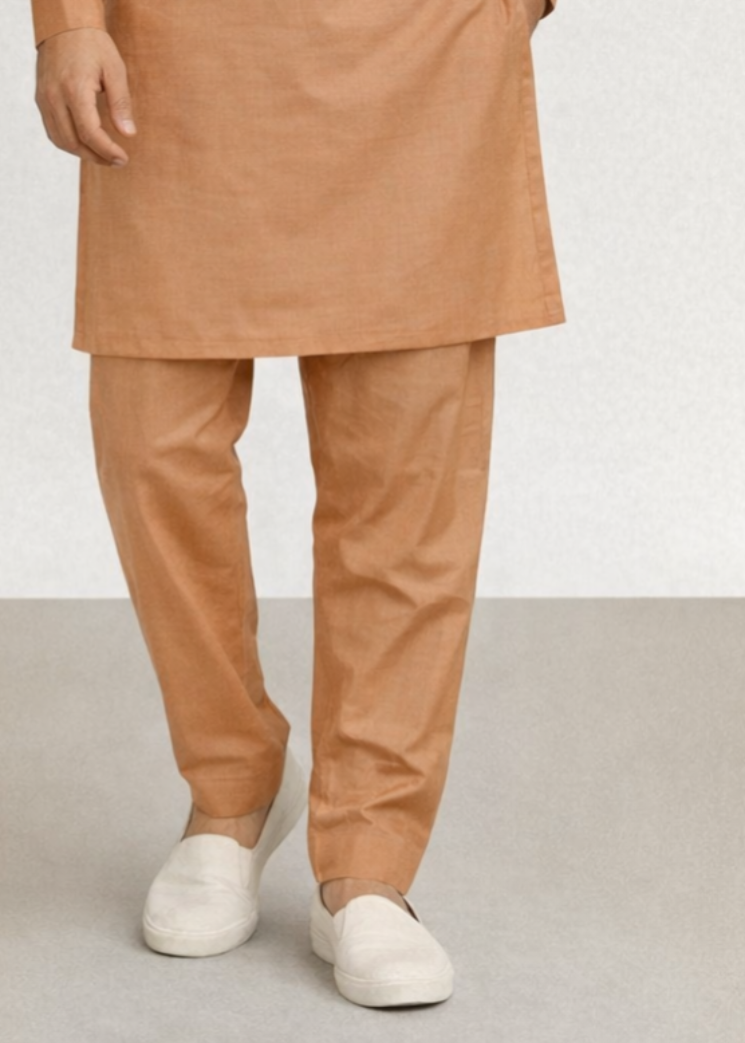 wash & wear Kurta Set in Sand brown
