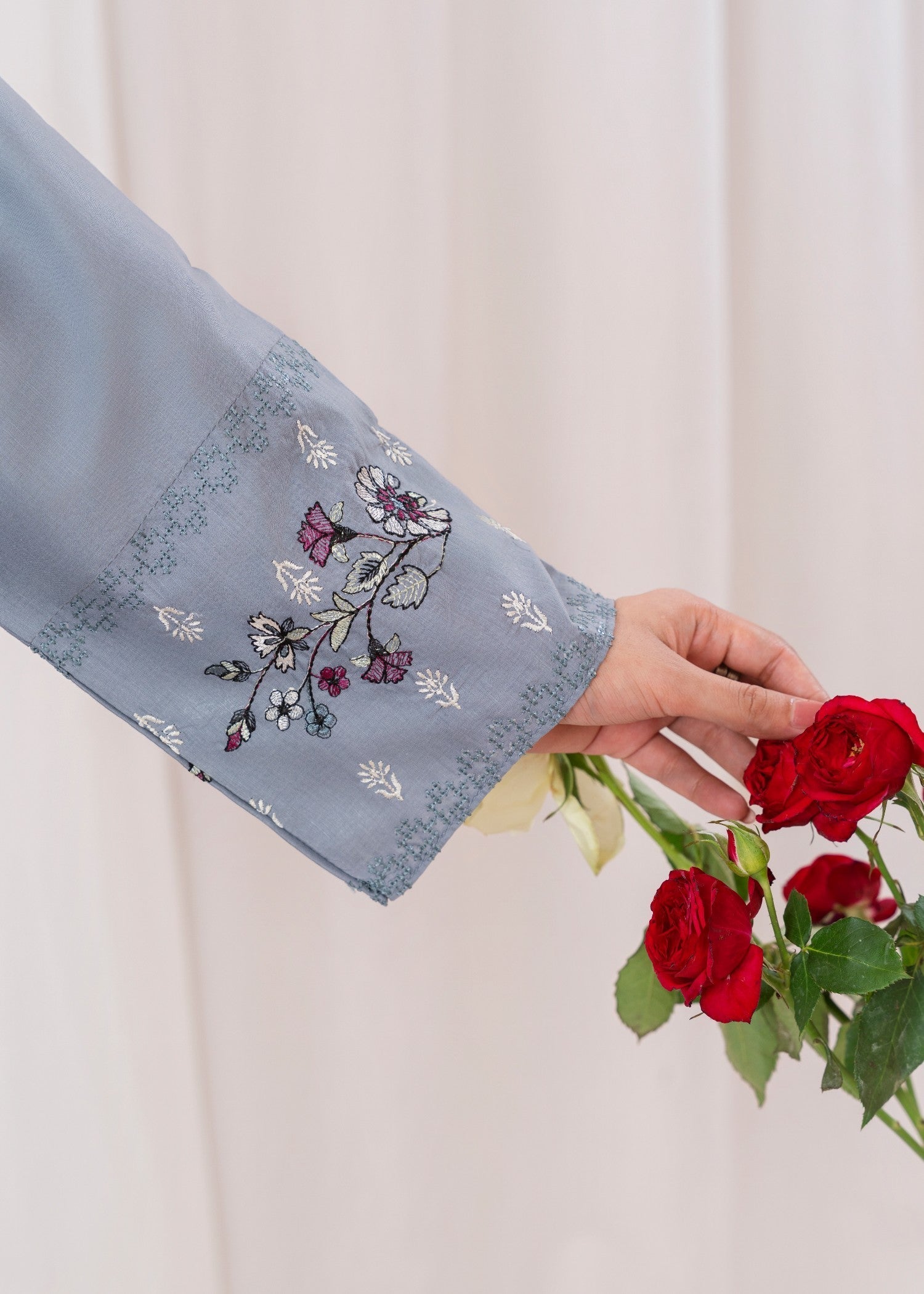 cotton Kurta Set in Periwinkle