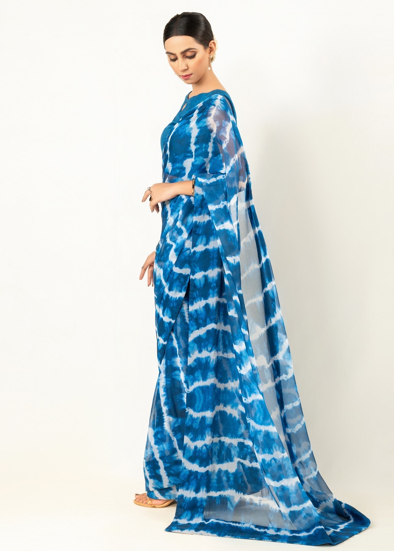 chiffon Unstitched in Navy blue