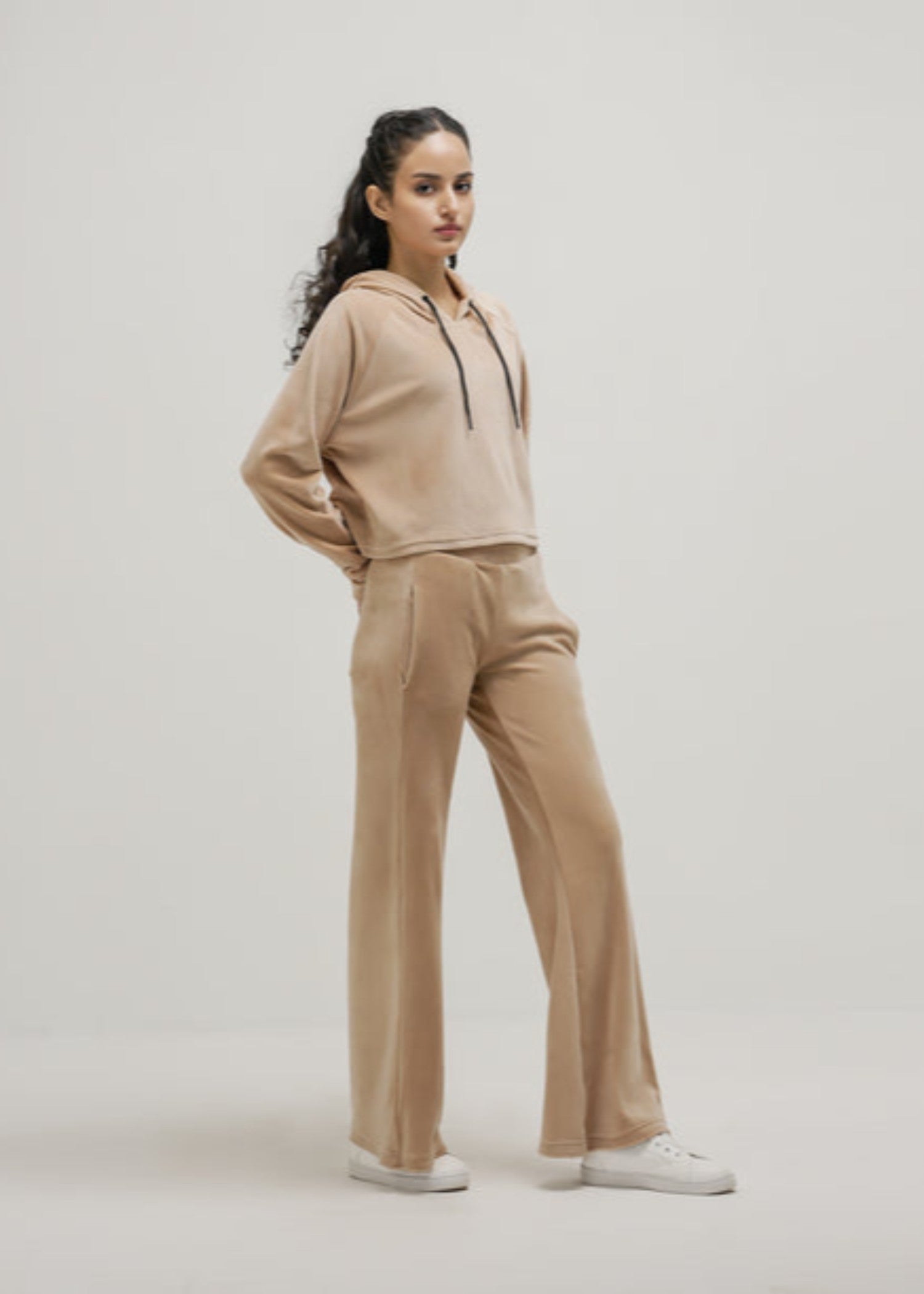 poly modal Trousers in Beige