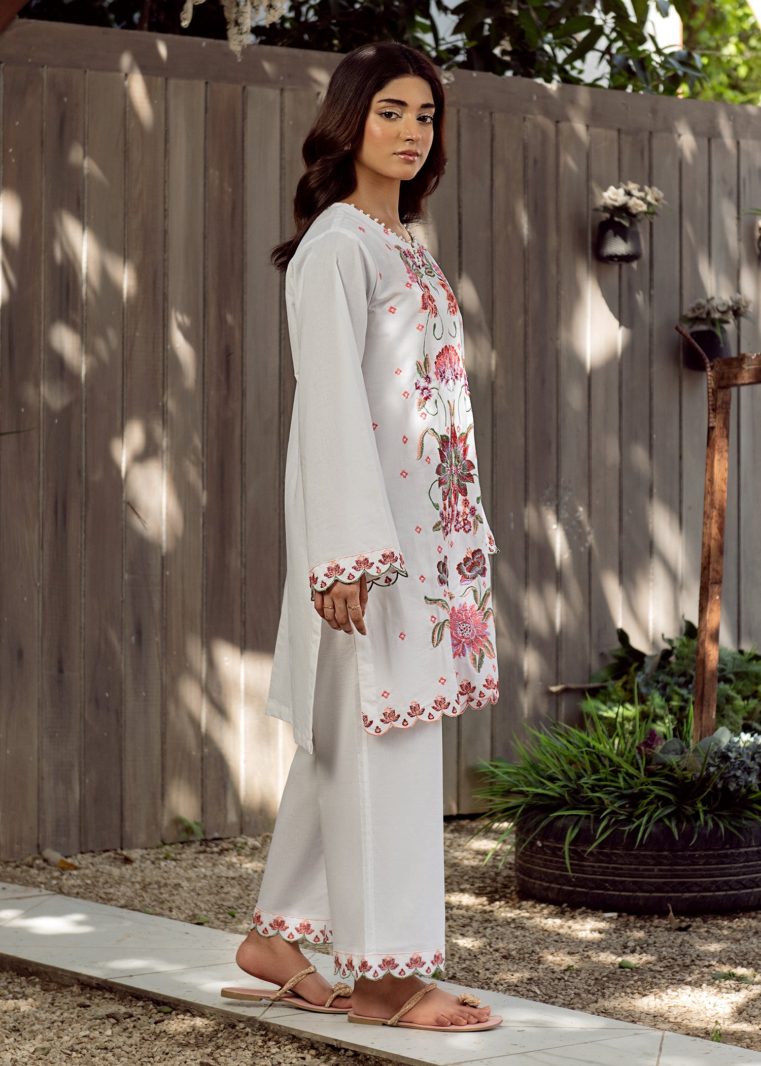 cotton Kurta Set in Chalk