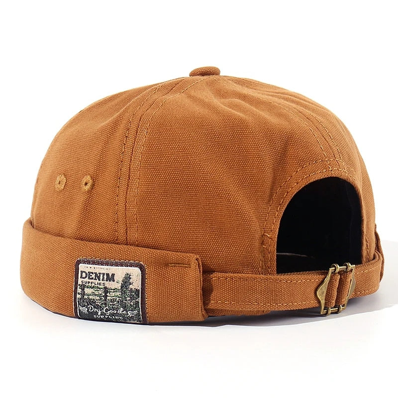 Vintage Brimless Docker Cap: Retro Cotton Skullcap for Hip Hop Fashion