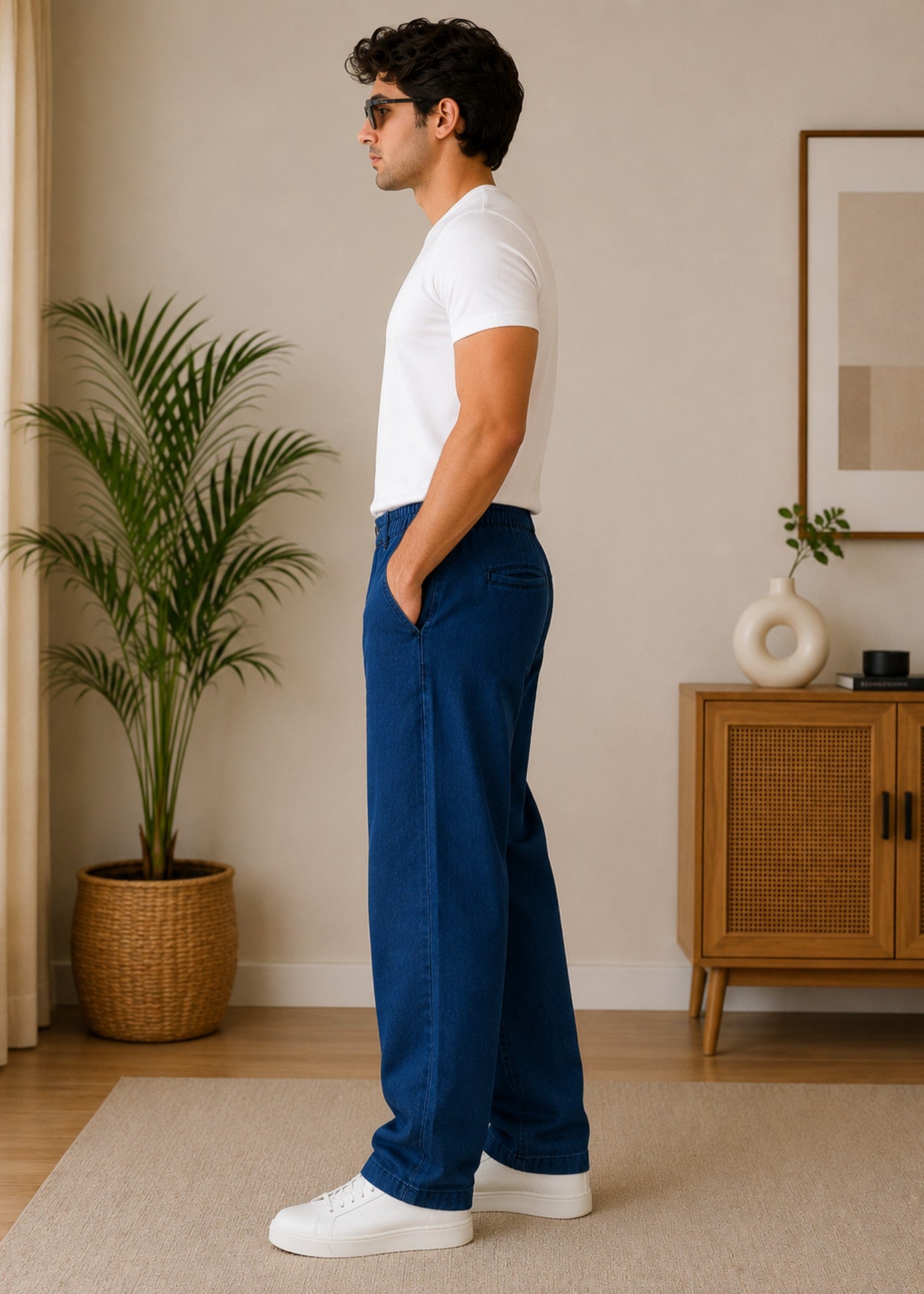 cotton Jeans in Midnight blue