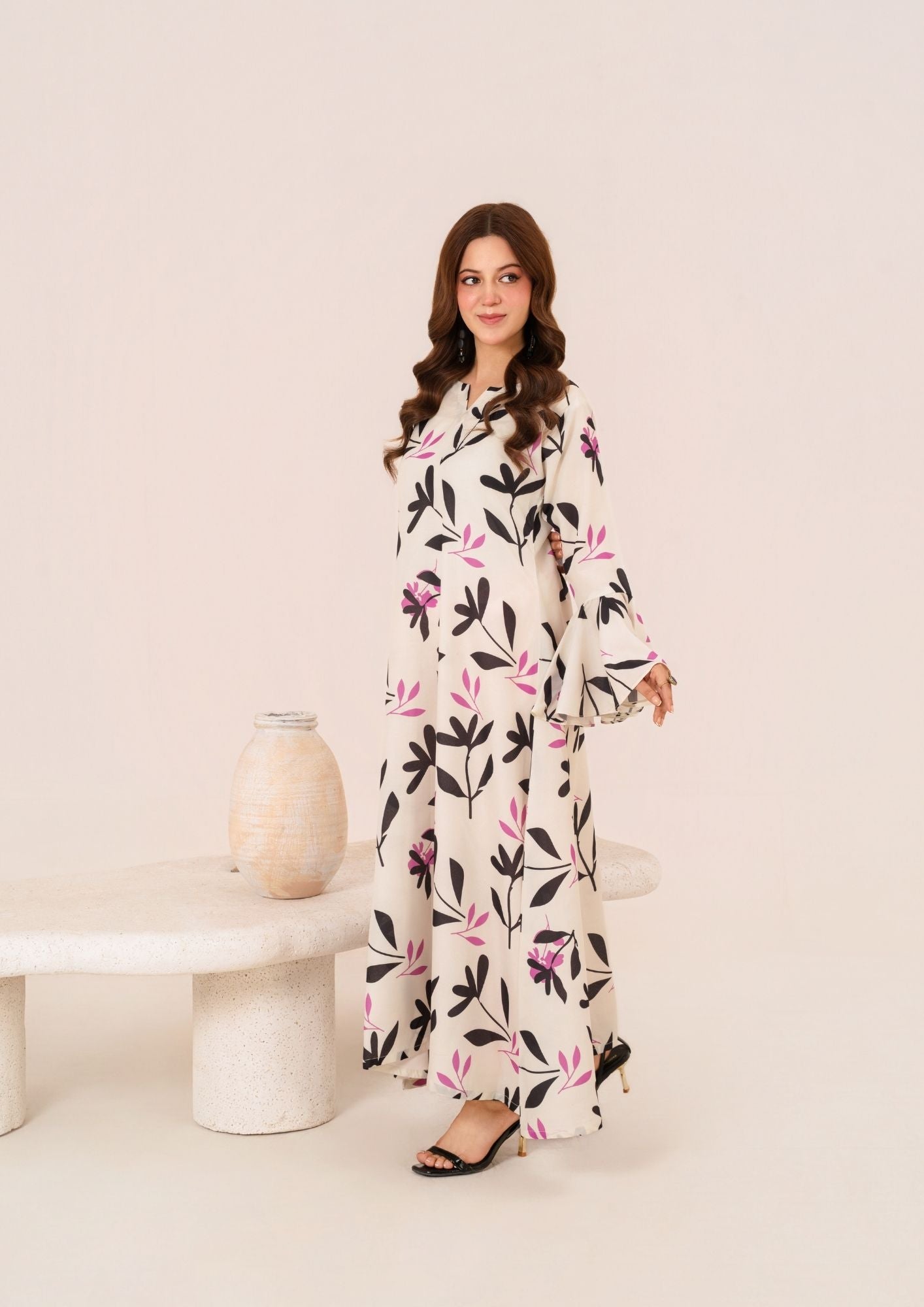 cotton viscose Maxi in Cream