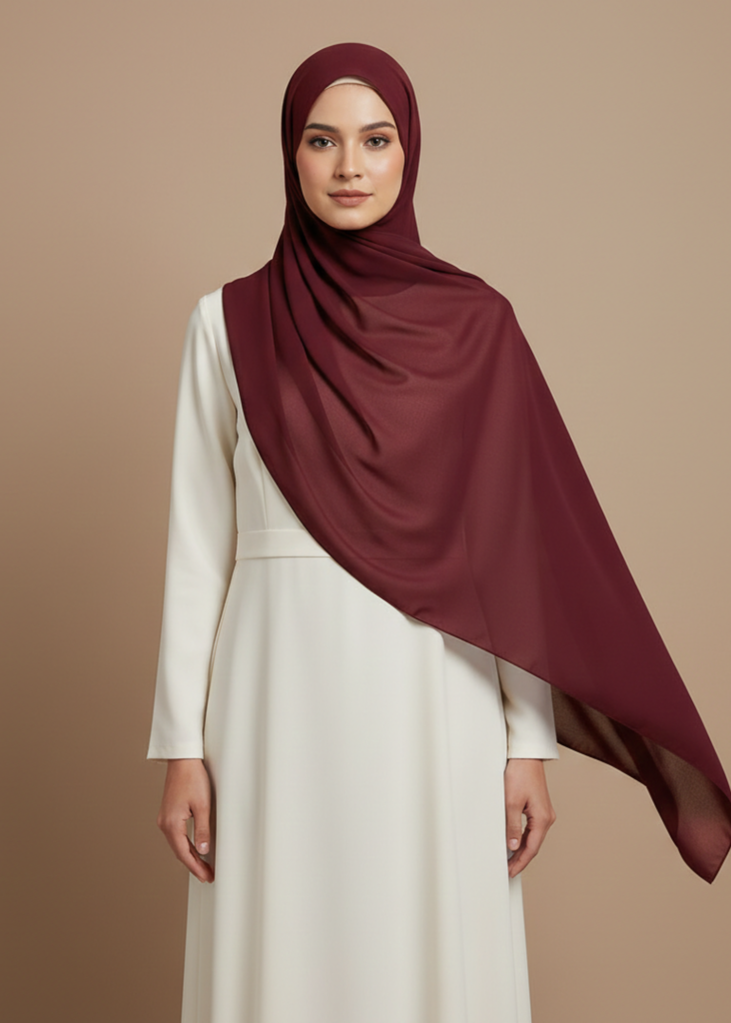 chiffon Hijab in Maroon