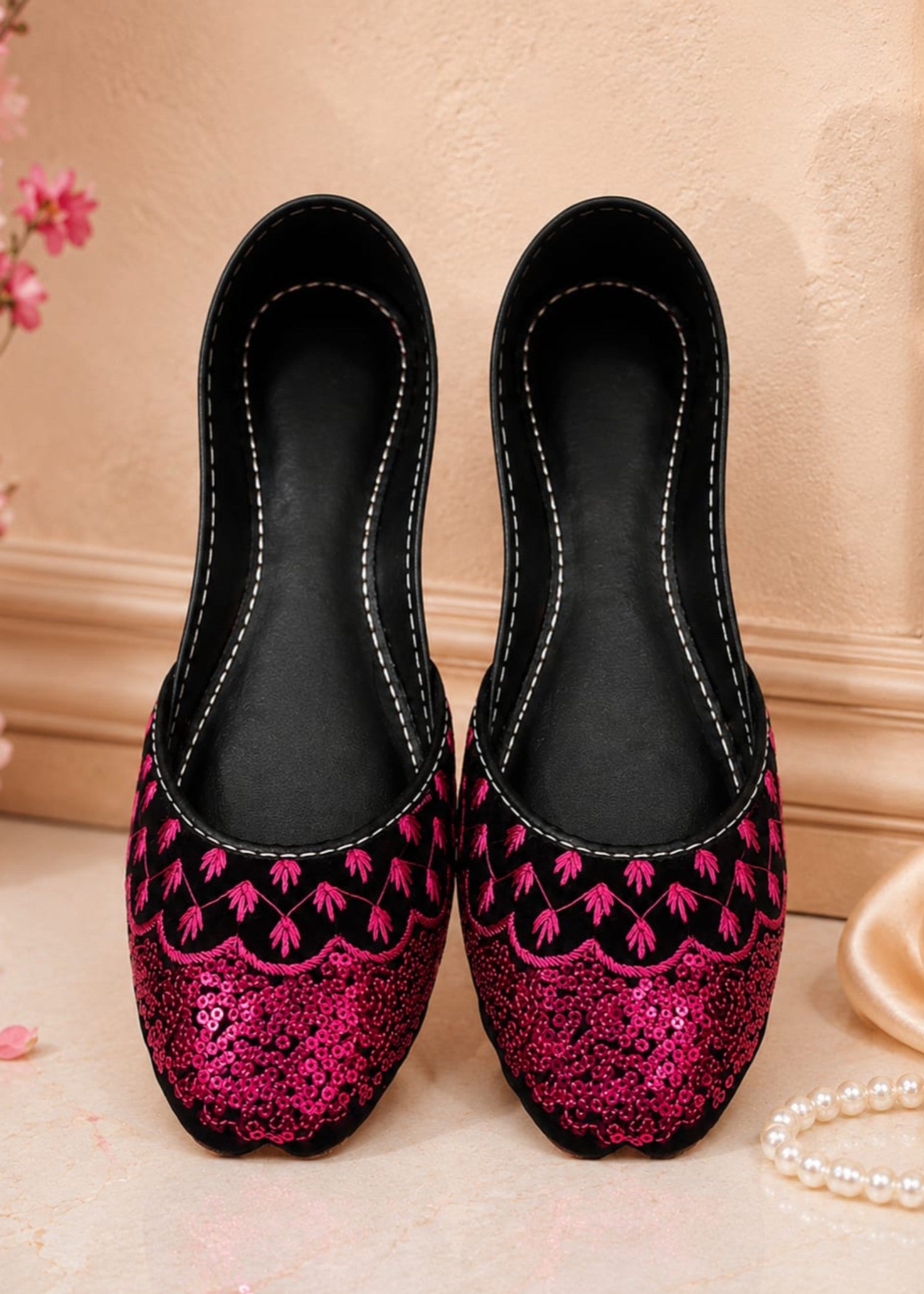 Khussa in Black by - High Quality Women Khussa ELO0856