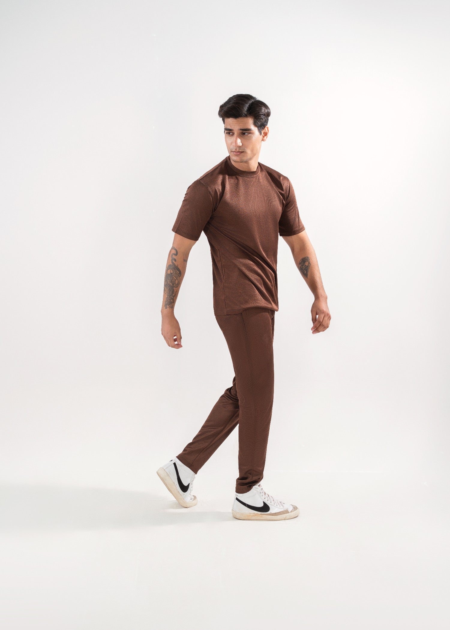 polyester Tracksuit in Dark brown