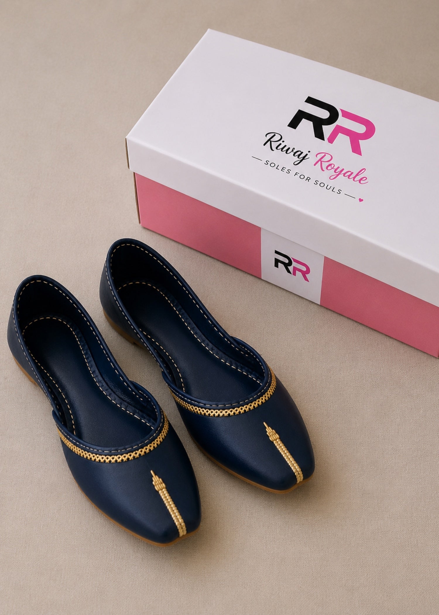 Khussa in Navy blue by - High Quality Women Khussa VFW9998