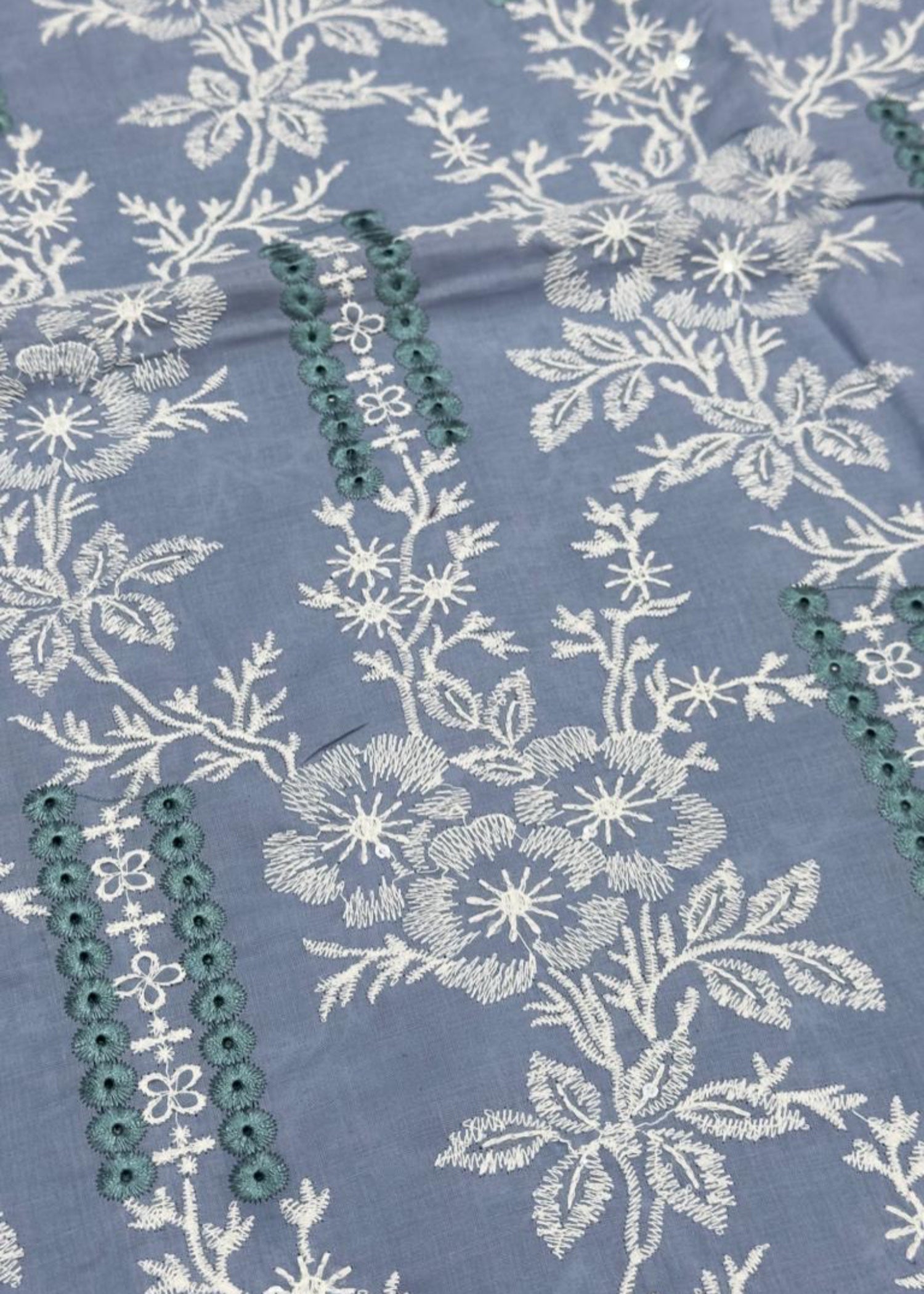 lawn Unstitched in Cloud blue, duck egg grey