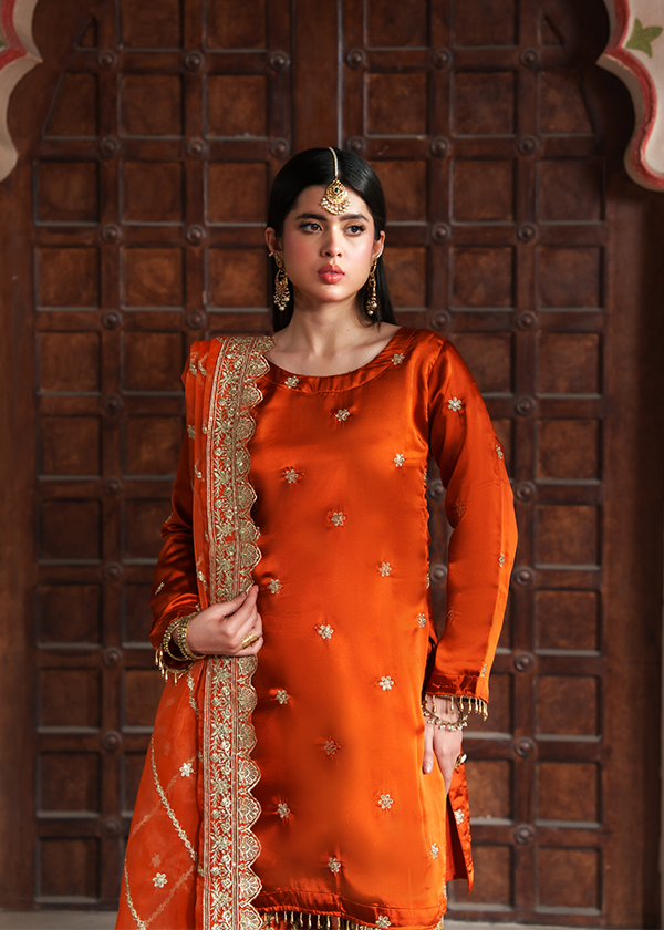 charmuse/shamooz Kurta Set in Pumpkin orange