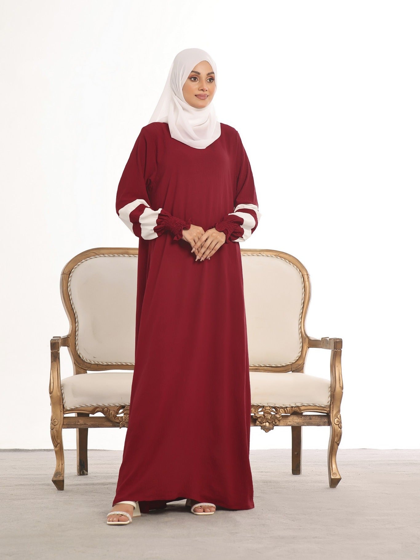 polyester Abaya in Red