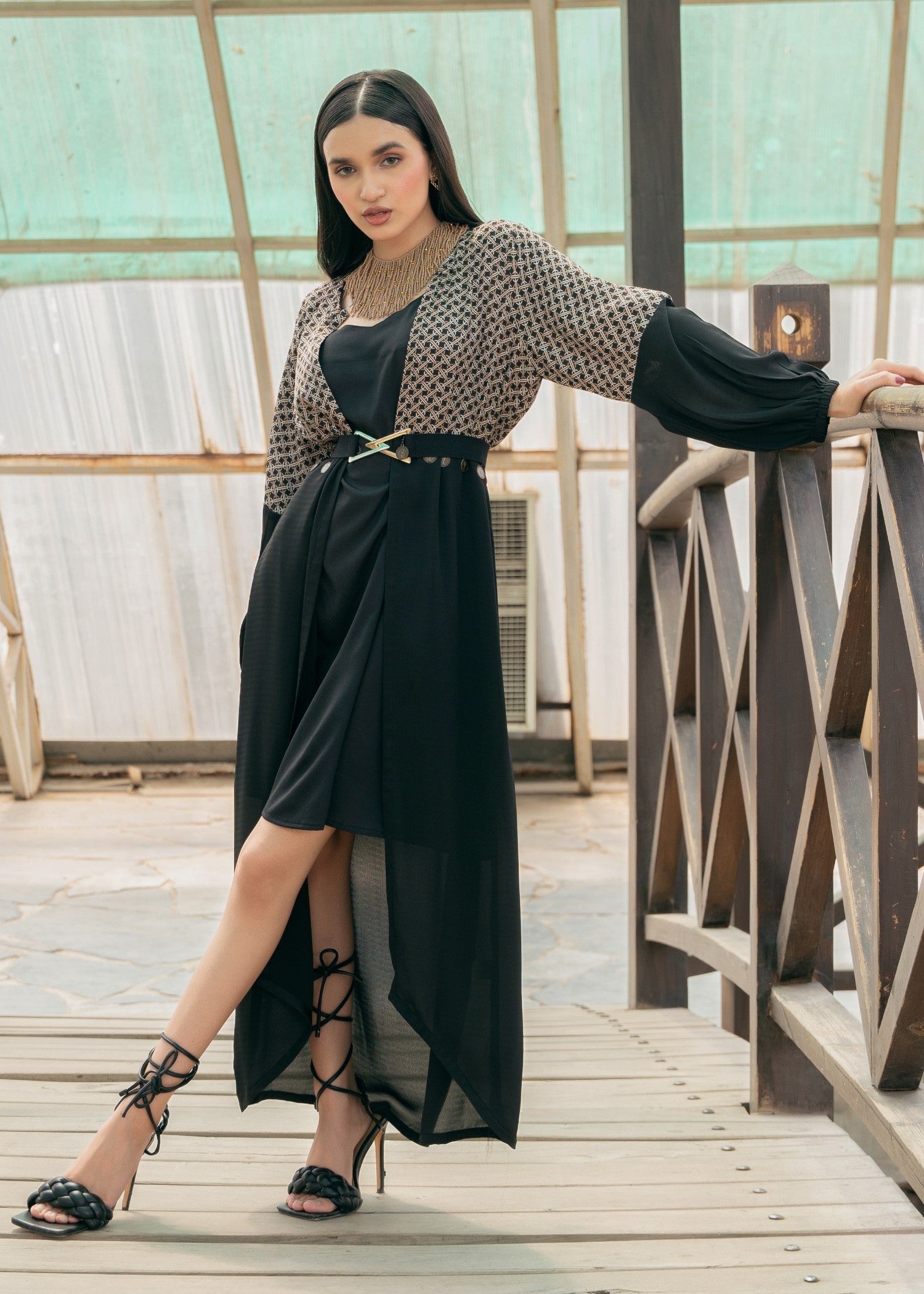 georgette Gown in Black