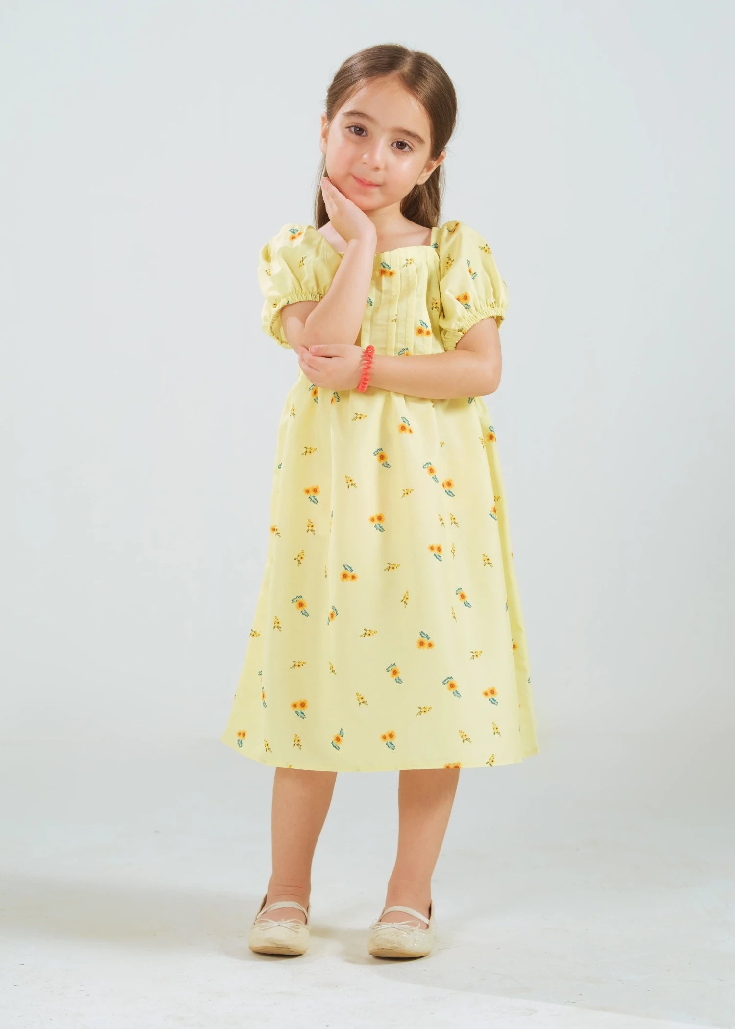 cambric Frock in Pale yellow