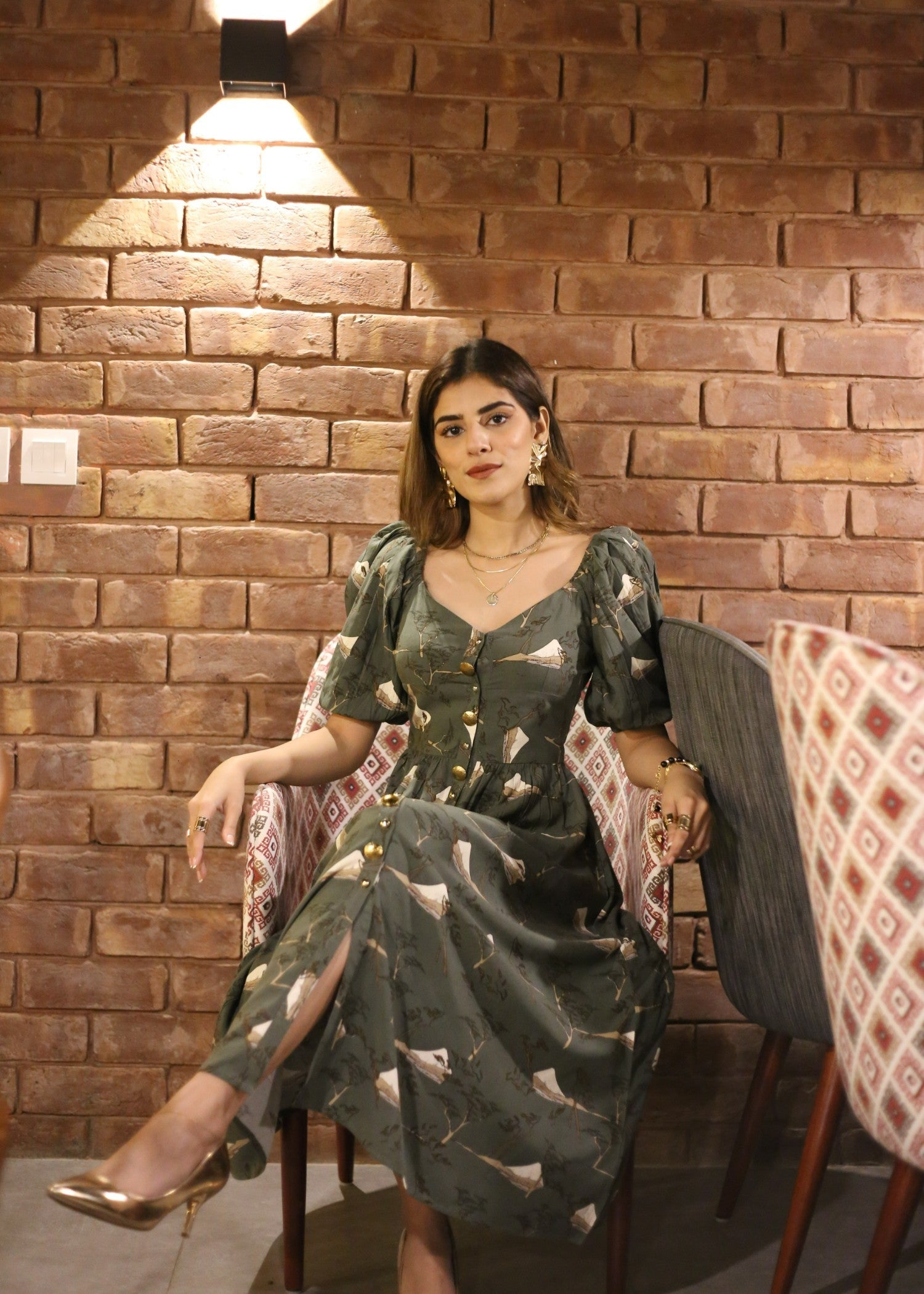 linen Maxi in Green