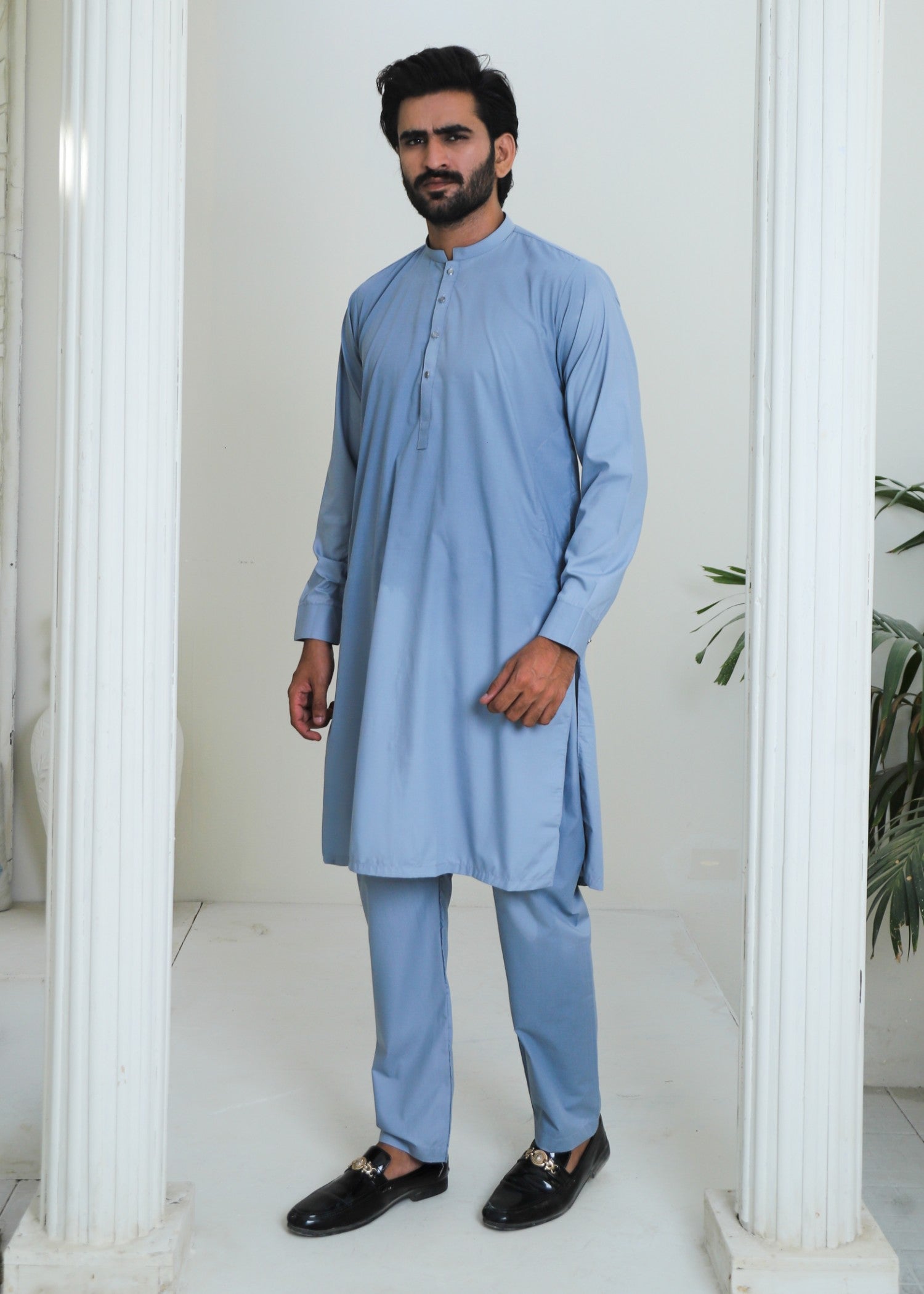 wash & wear Kurta Set in Arctic blue